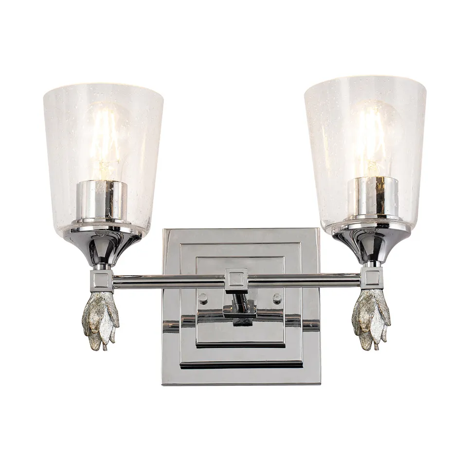 Gilded Nola Vetiver 2 Light koupelnové svítidlo čiré