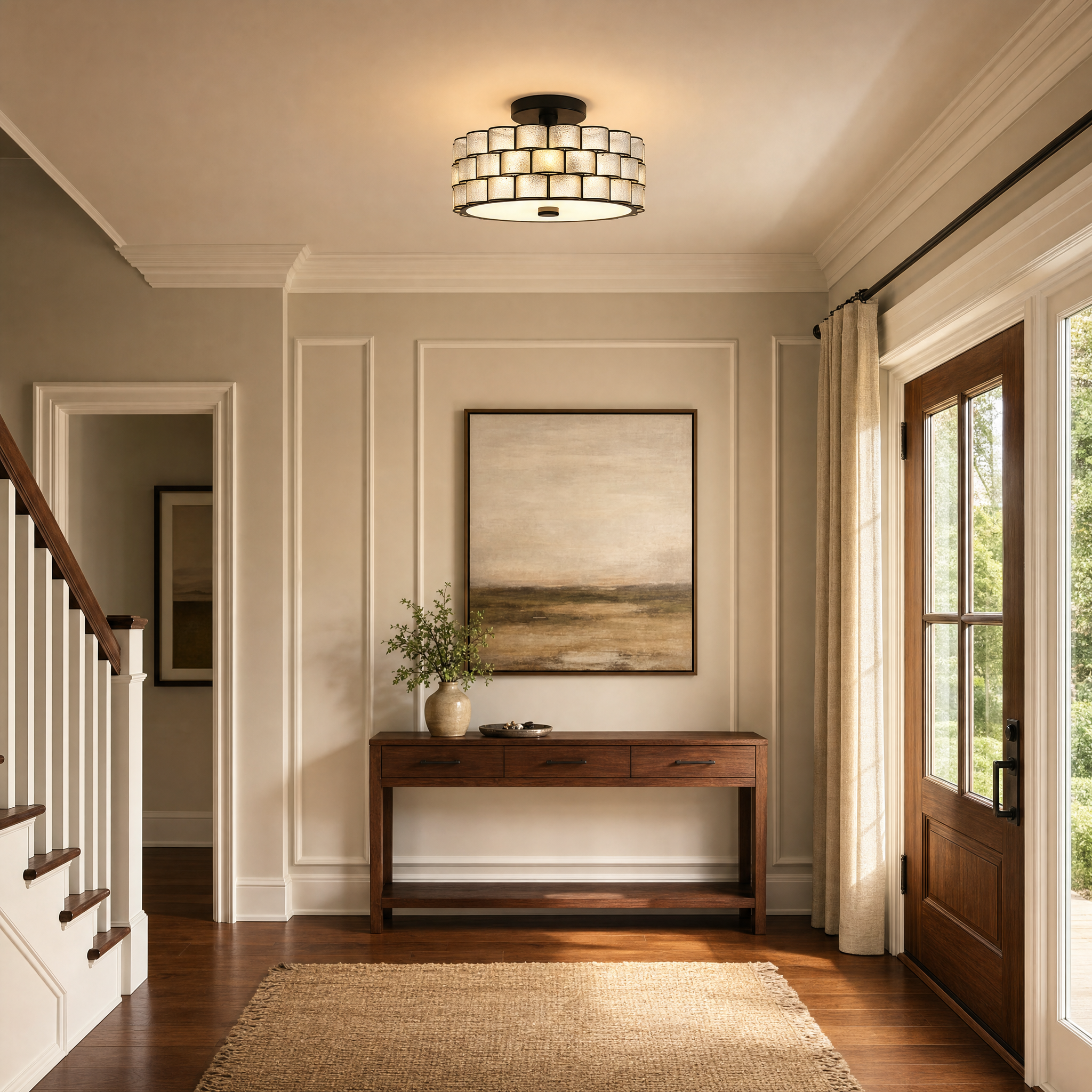 Quoizel Rory Semi-Flush Mount stropní svítídlo černé sklo