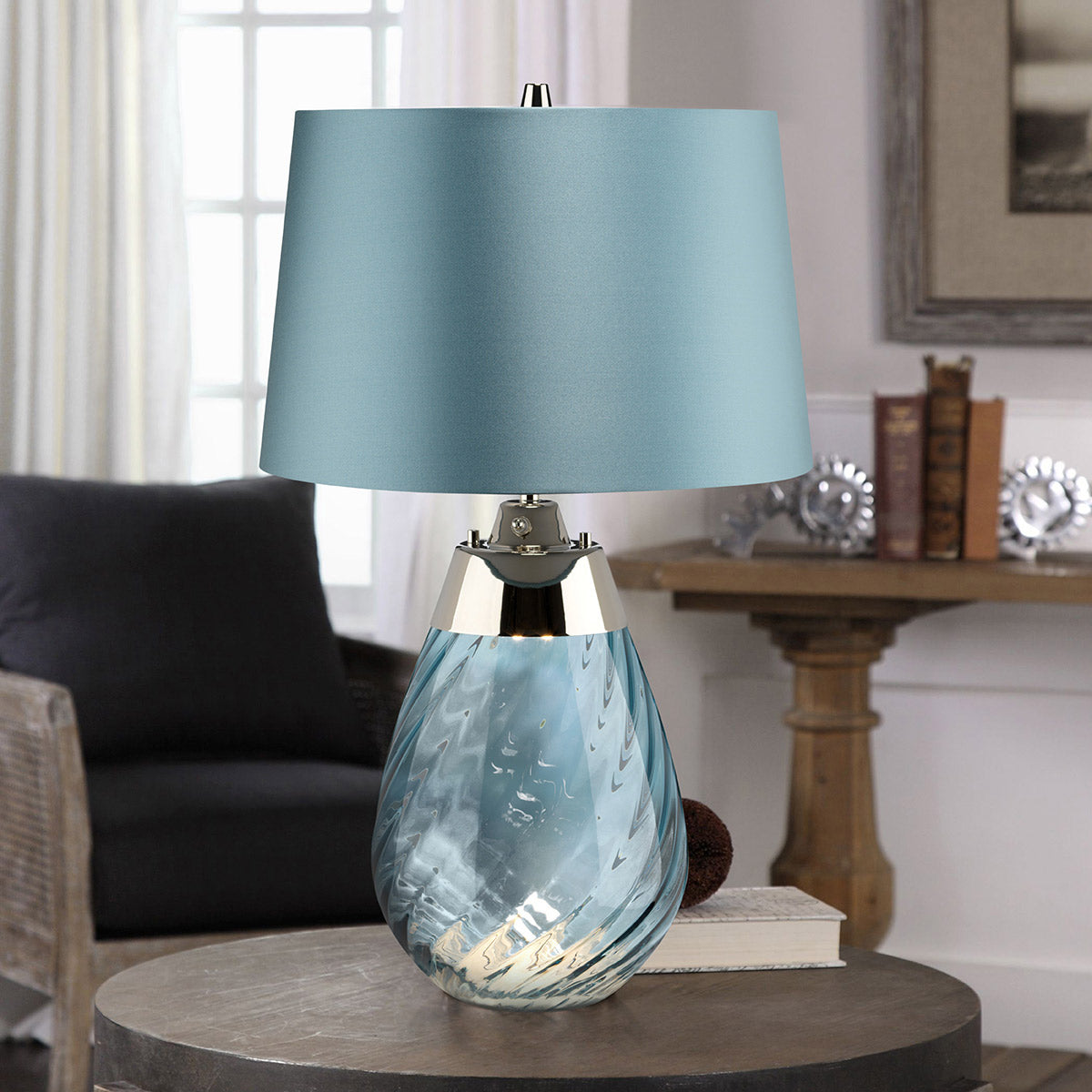 Gilded Nola Lena velká stolní lampa modrá