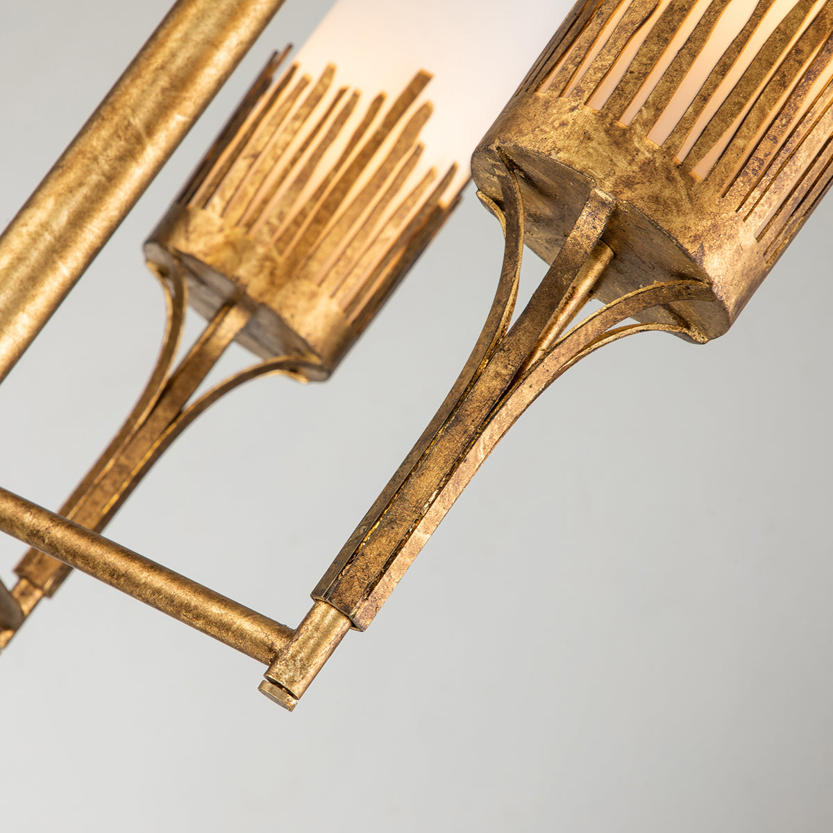 Gilded Nola Sawgrass 3 lustr zlatý bílé sklo