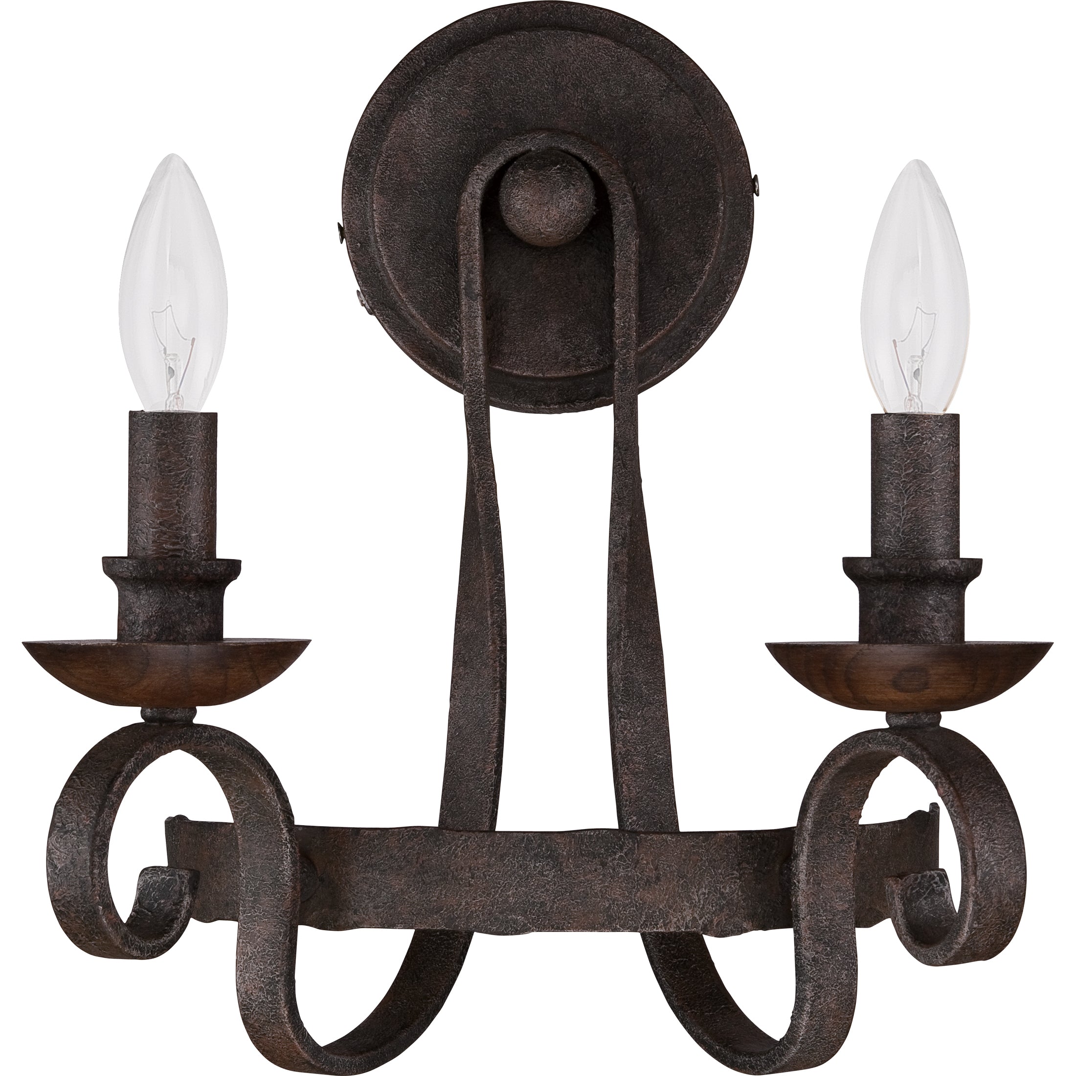Quoizel Noble nástěnné svítidlo rustic black dřevo