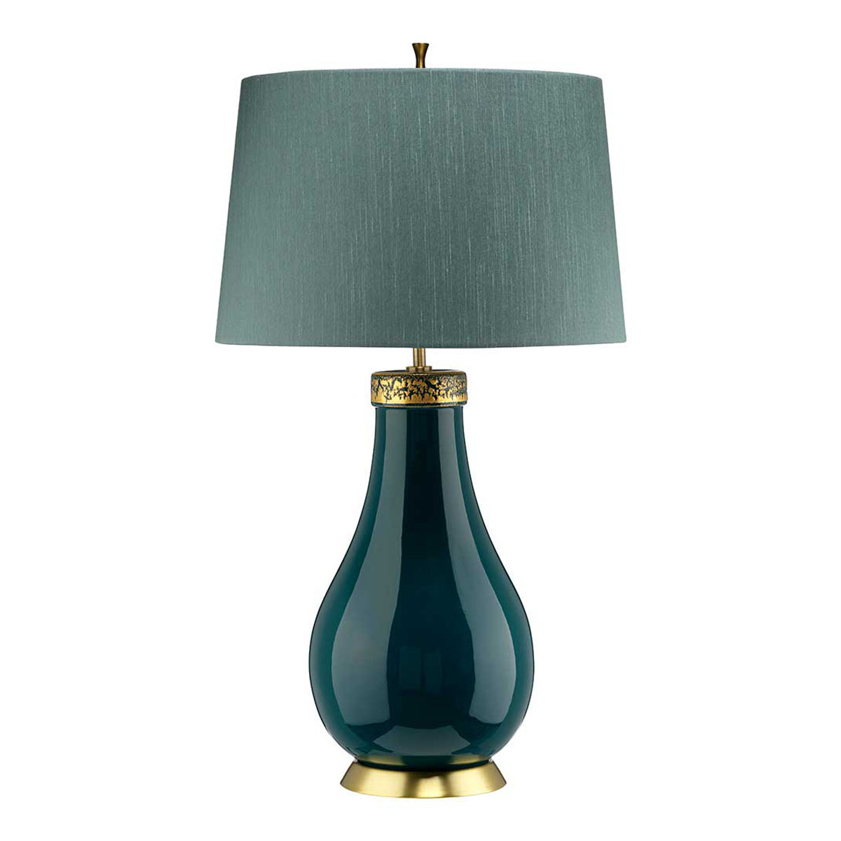 Gilded Nola Havering stolní lampa tyrkysová