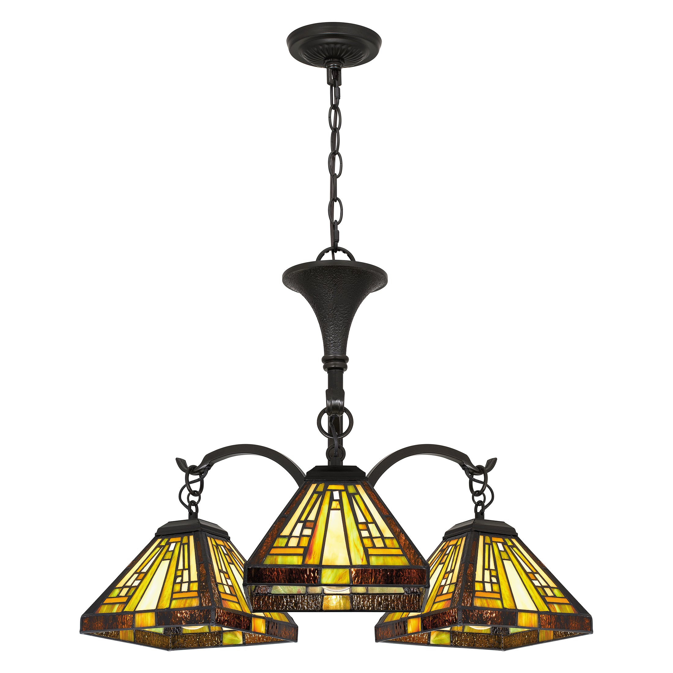 Quoizel Stephen Chandelier lustr vitrážový bronzový