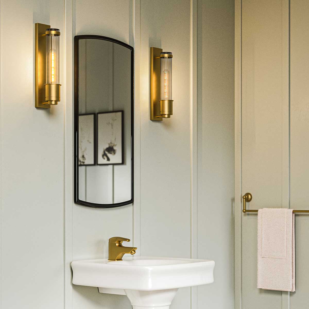 Gilded Nola Wellington koupelnové svítídlo mosaz 1 světlo