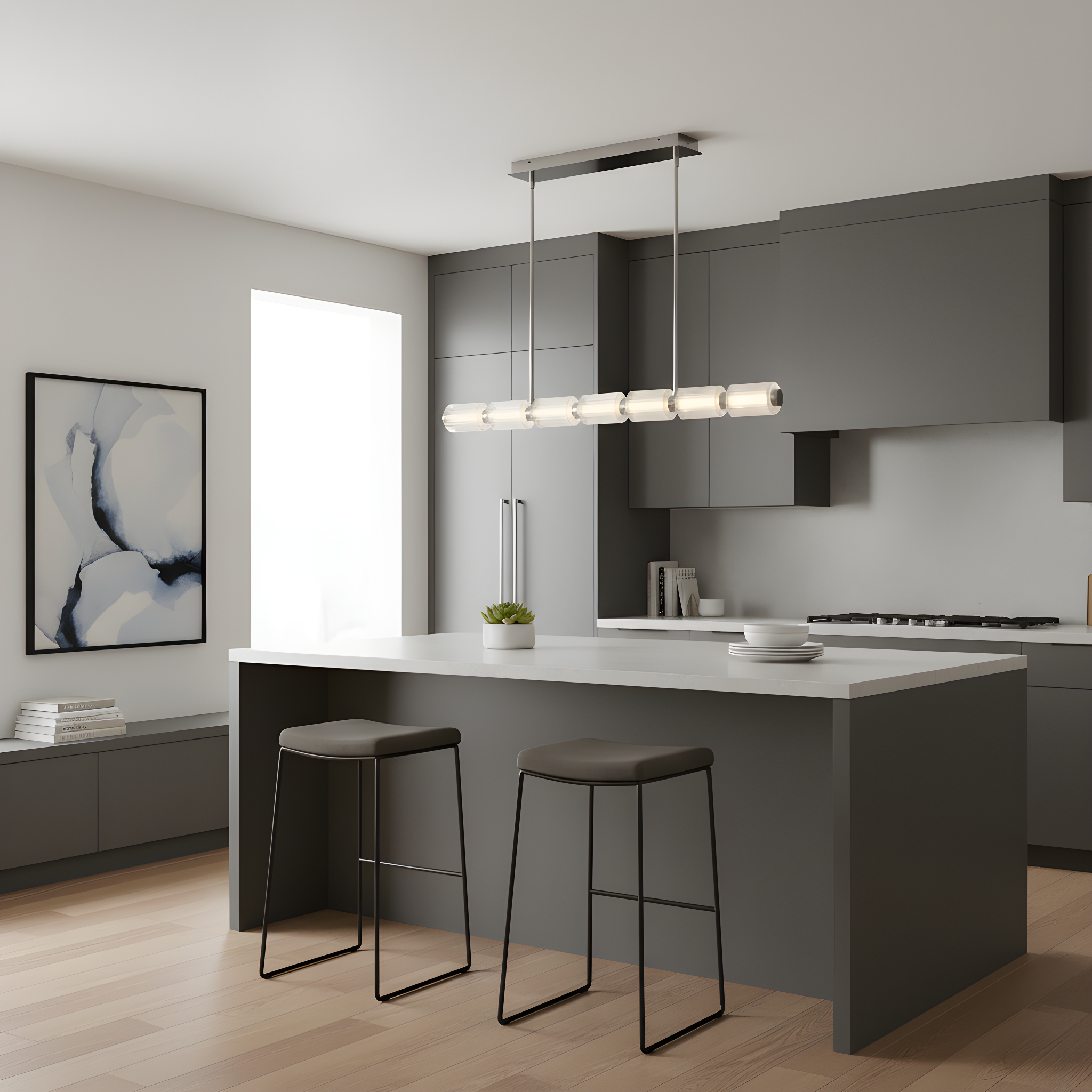 Quoizel Turner ostrovní svítidlo black chrome LED