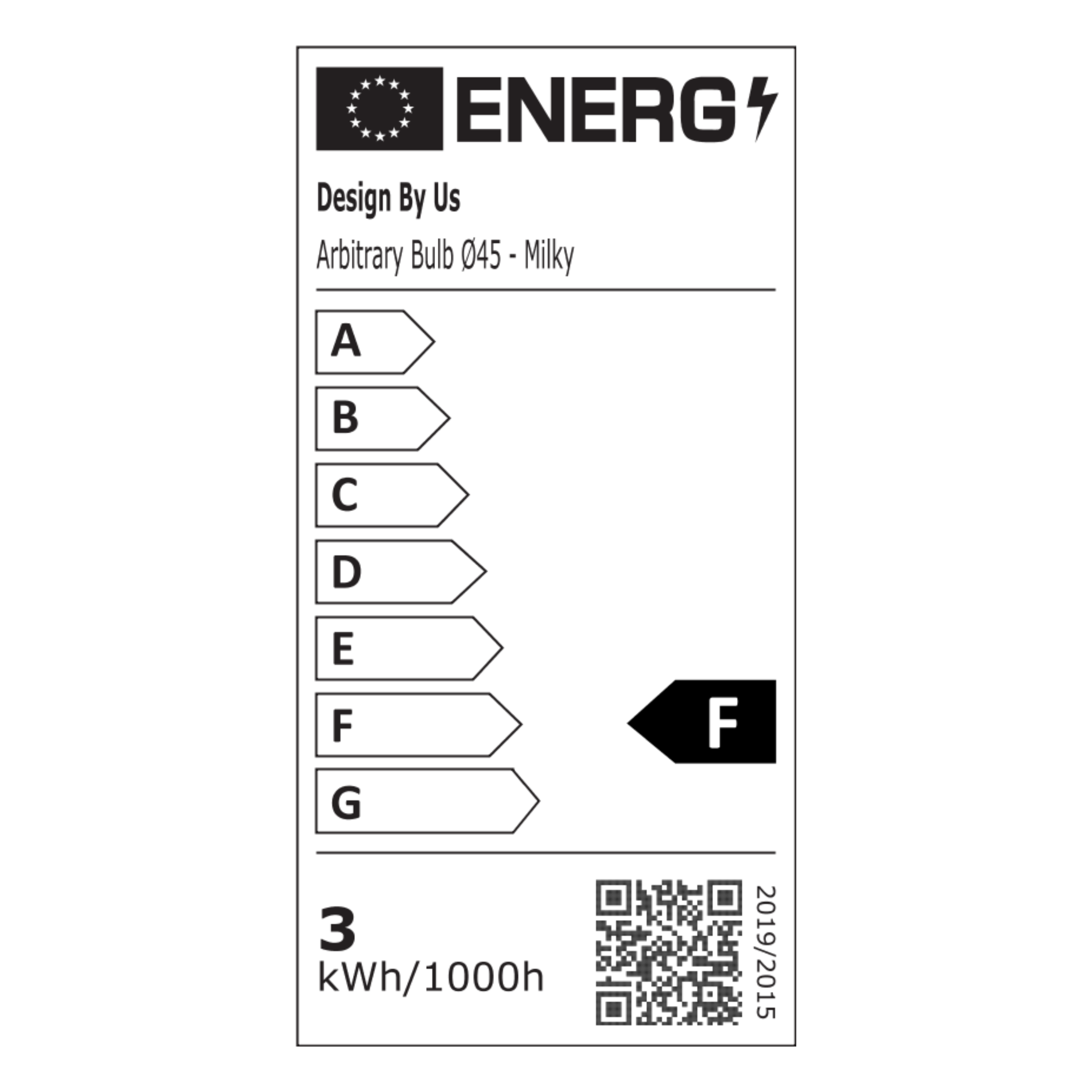 DESIGN BY US Arbitrary Bulb Ø45 Milky 2,5W žárovka E14