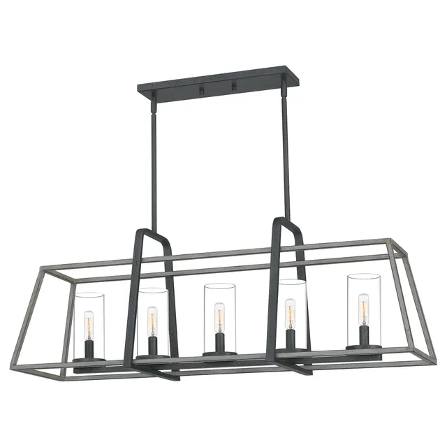 Quoizel Lincoln Island Light lineární lustr distressed iron