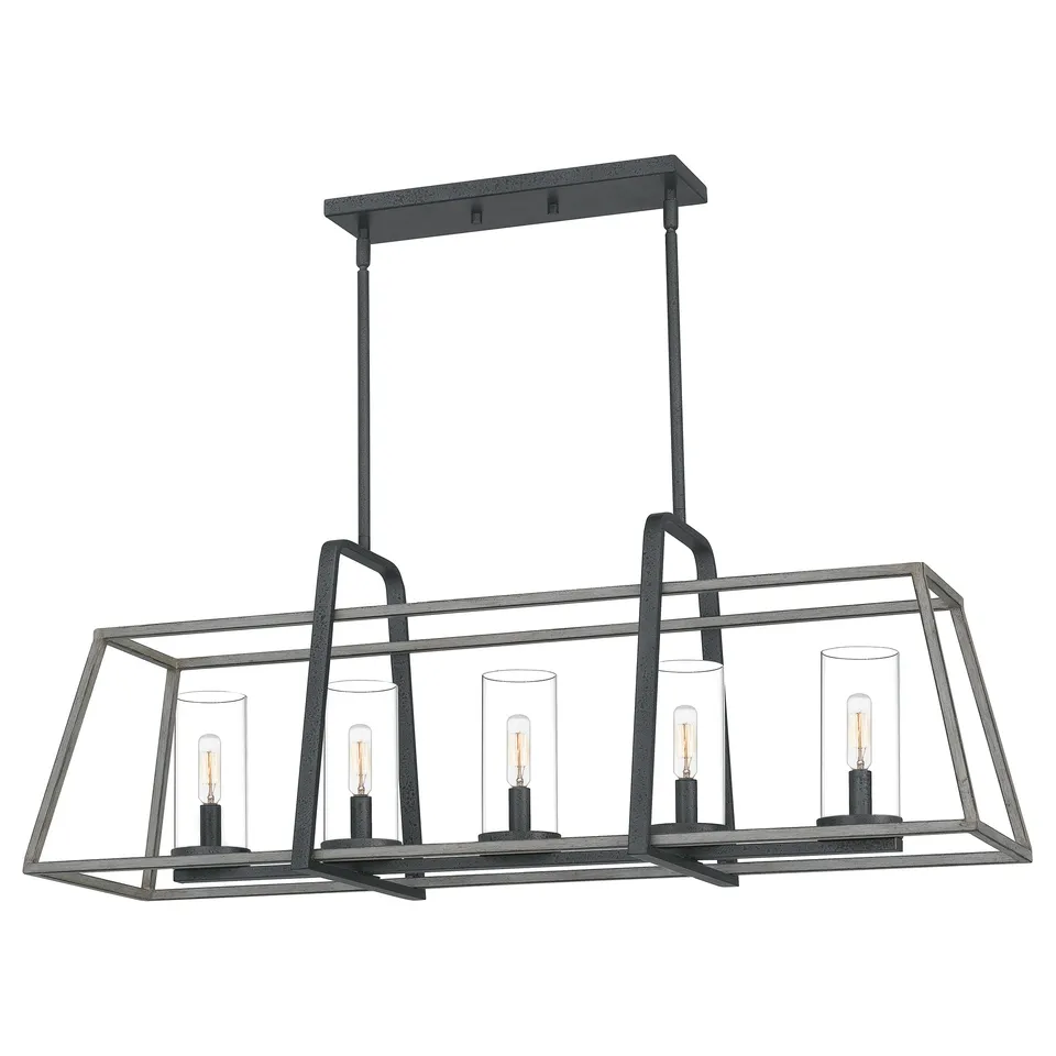 Quoizel Lincoln Island Light lineární lustr distressed iron