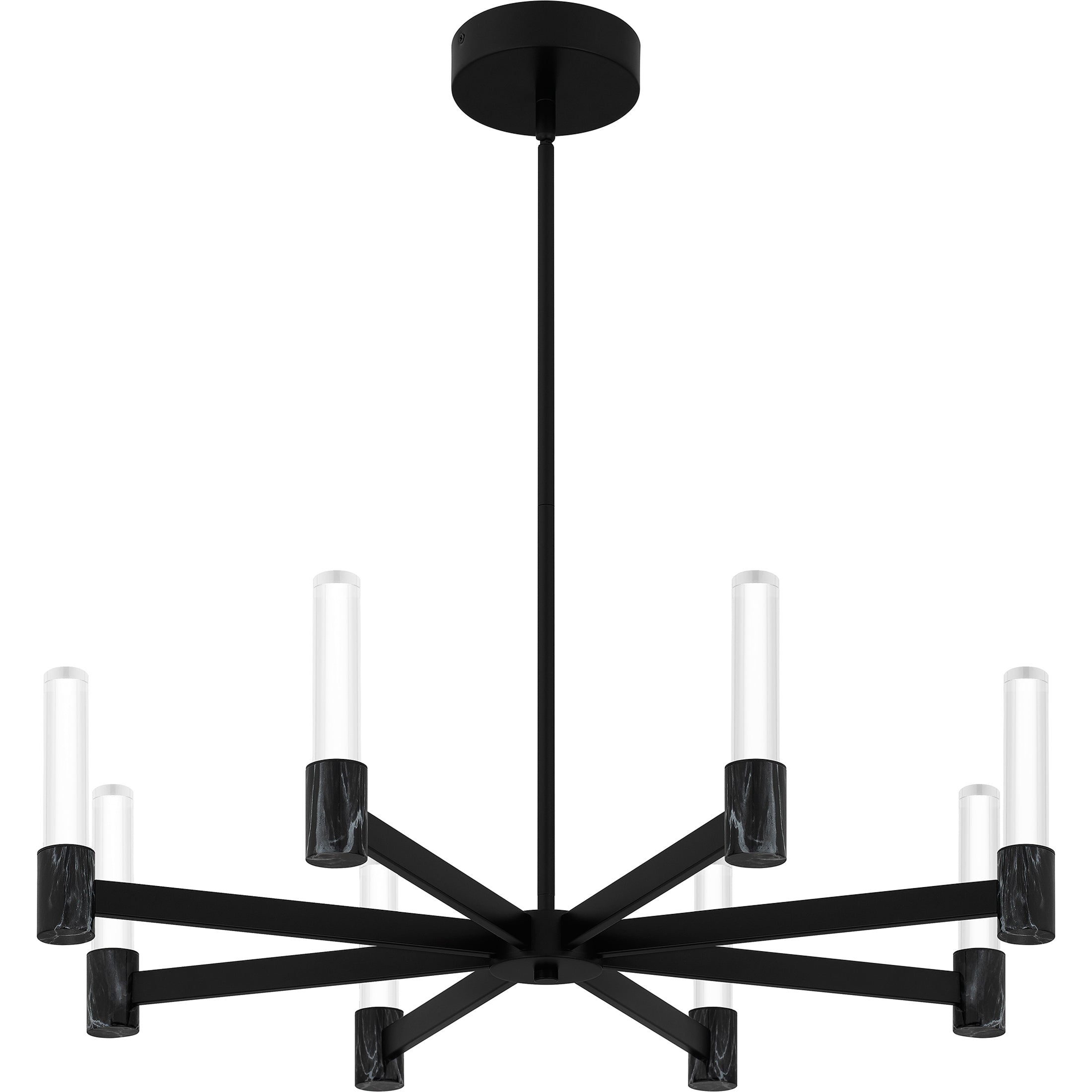 Quoizel Adler Chandelier lustr Matte Black akryl LED