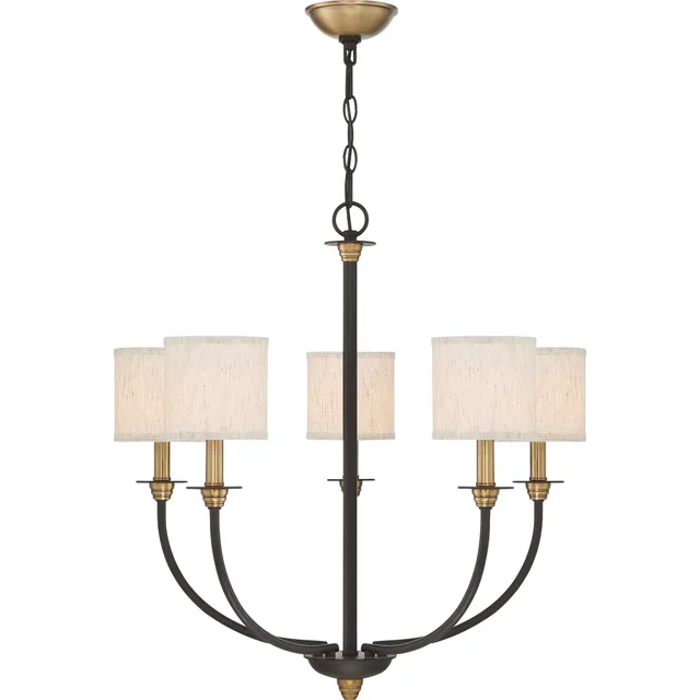 Quoizel Audley Chandelier lustr 5-Light Old Bronze textil