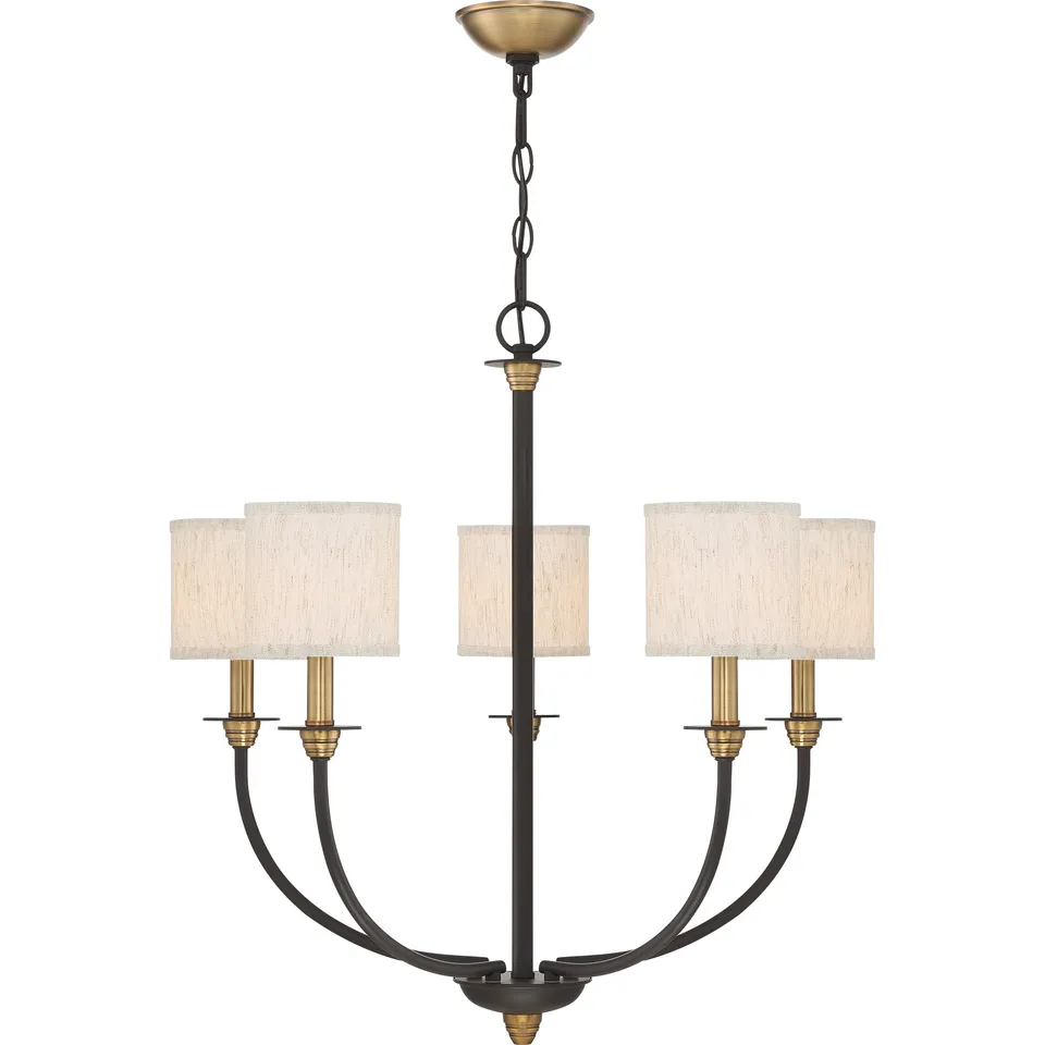 Quoizel Audley Chandelier lustr 5-Light Old Bronze textil