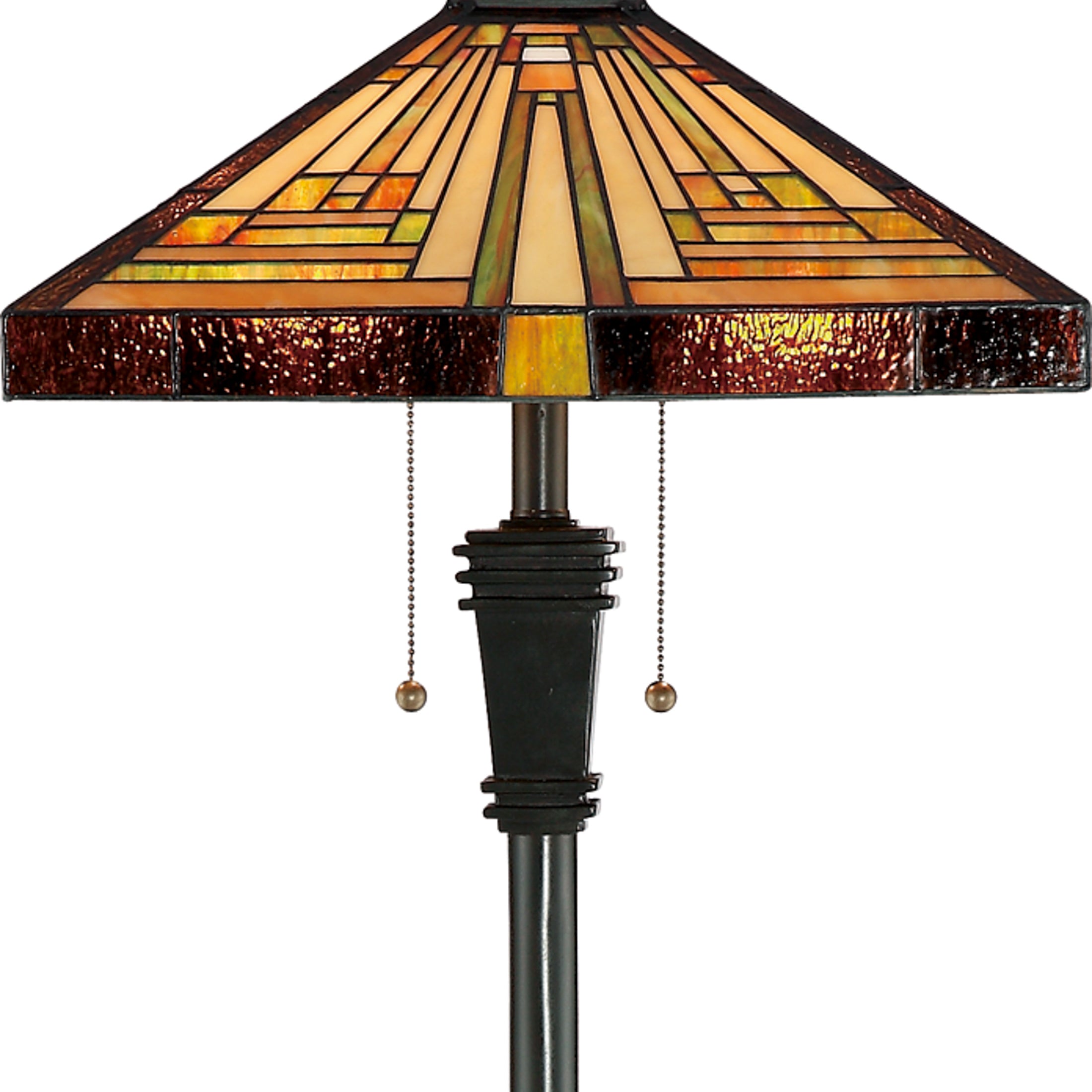 Quoizel Stephen stojací lampa bronz vitráž Tiffany