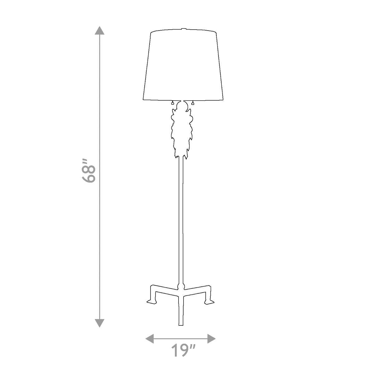 Gilded Nola Madison stojací lampa zlatá s krystaly