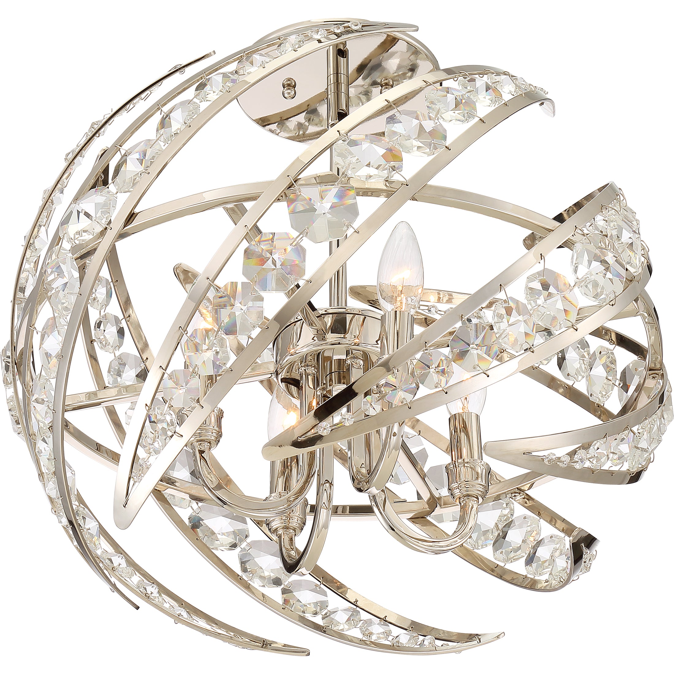 Quoizel Crescent stropní svítidlo leštěný nikl 62 cm