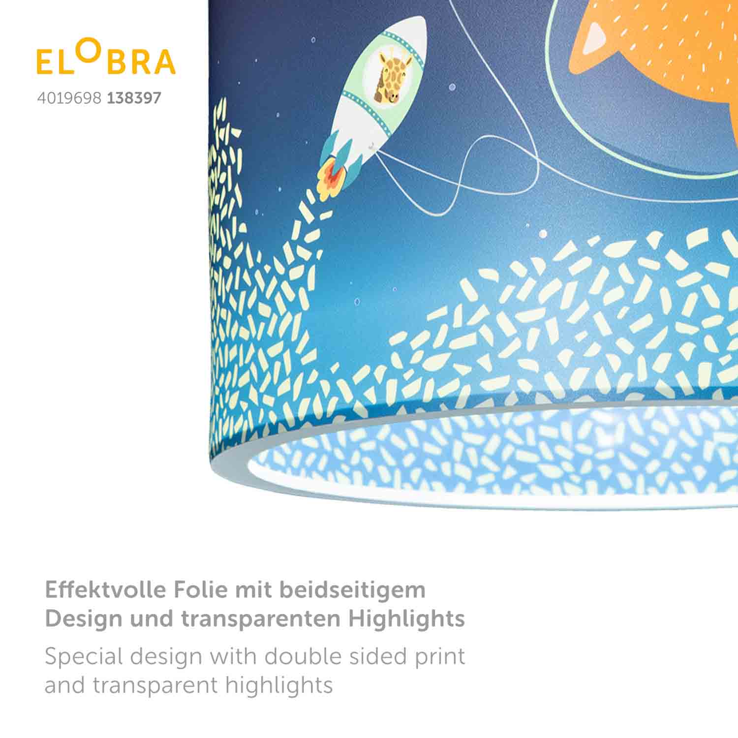 Elobra Little Astronauts 25-40 závěsná lampa modrá