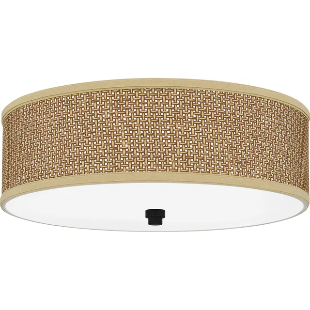 Quoizel Zen Flush Mount stropní svítidlo ratan černá