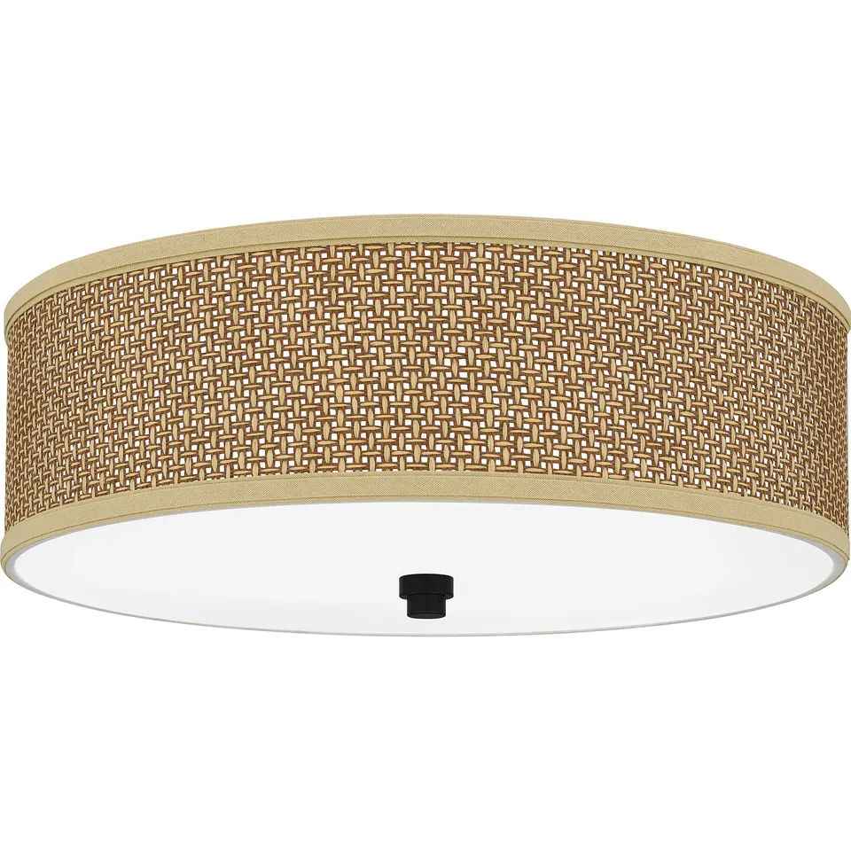 Quoizel Zen Flush Mount stropní svítidlo ratan černá