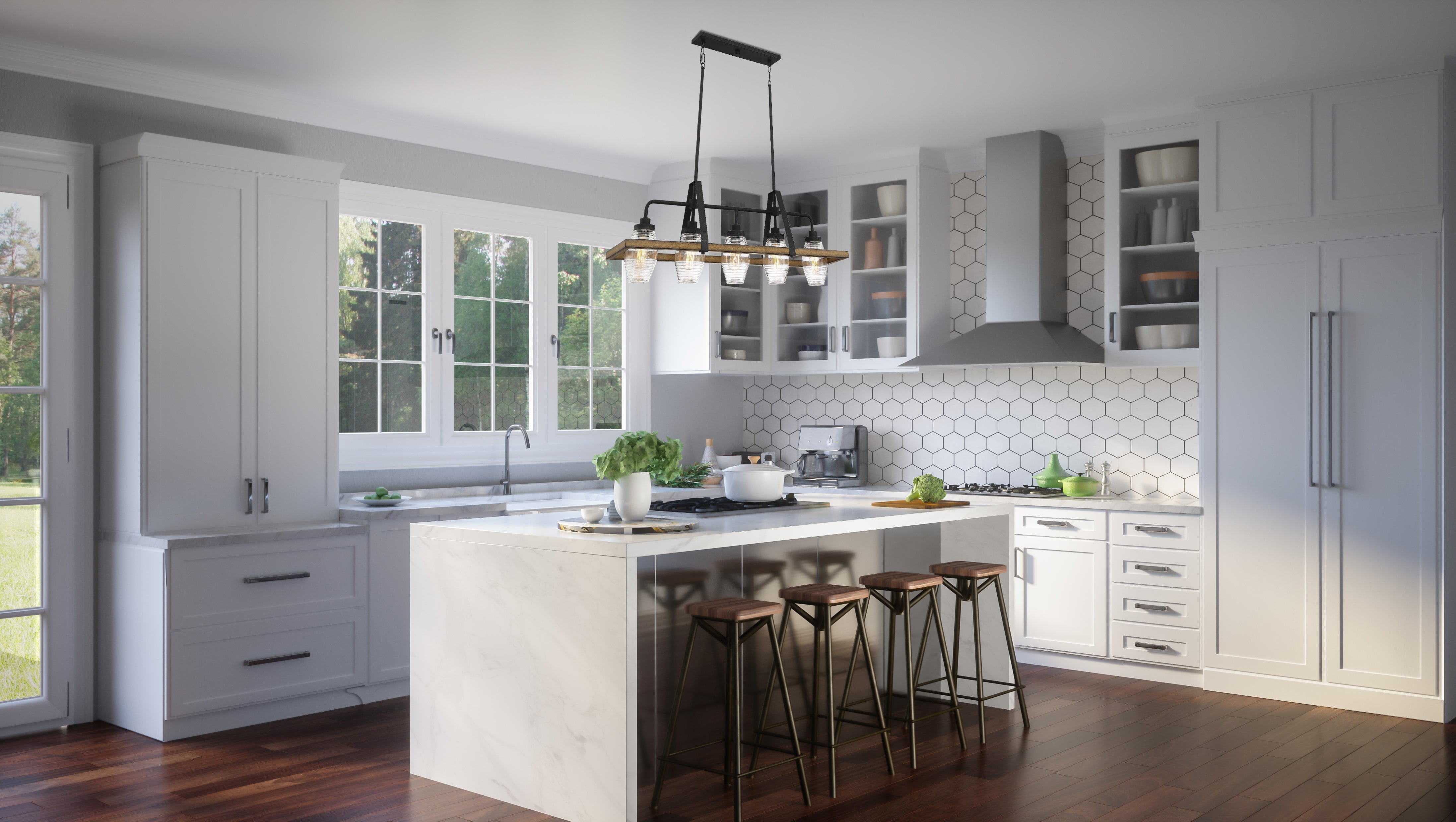 Quoizel Guilford Island Light lustr grey ash lineární