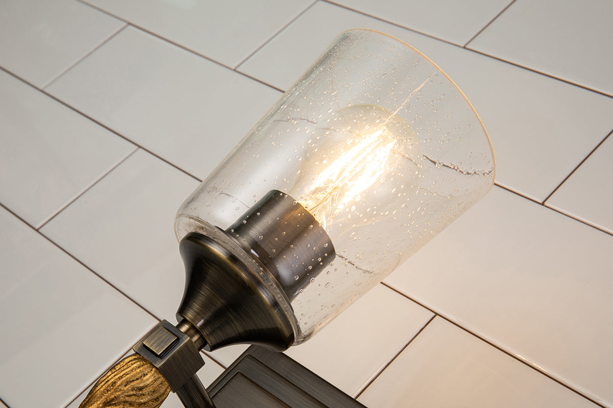 Gilded Nola Vetiver 1 Light koupelnové svítidlo se sklem