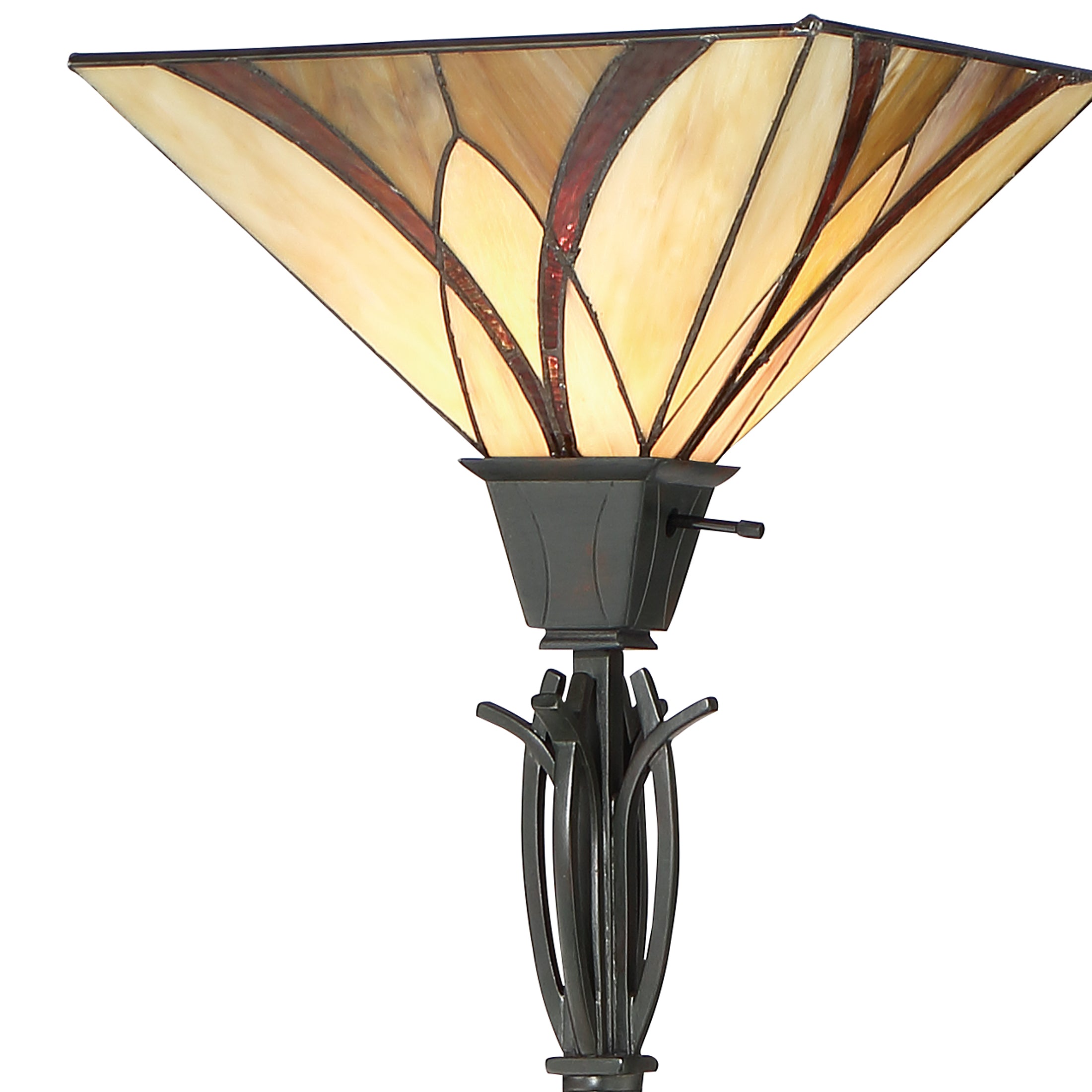 Quoizel Asheville stojací lampa vitráž bronz