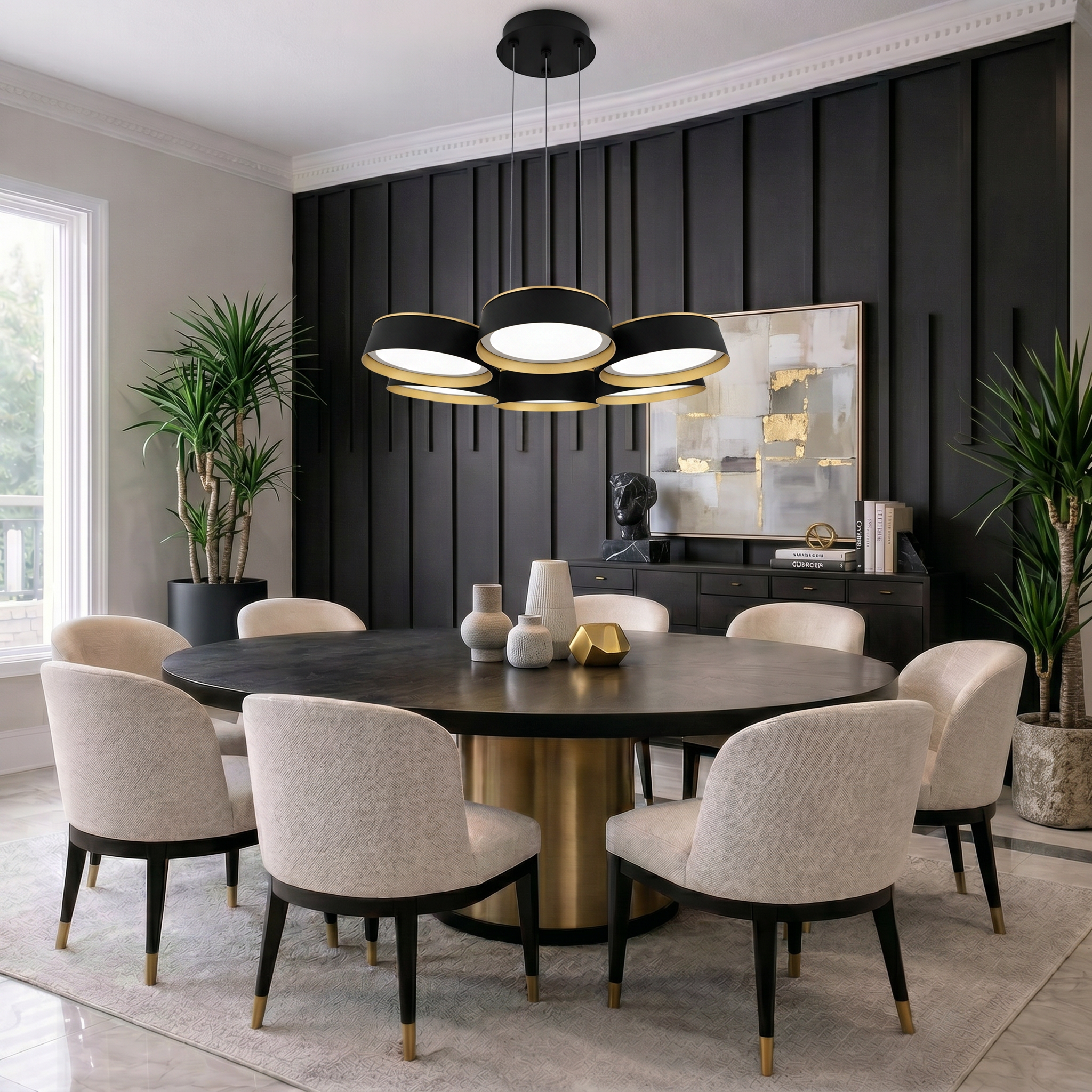 Quoizel Byrnes Chandelier lustr LED matná černá