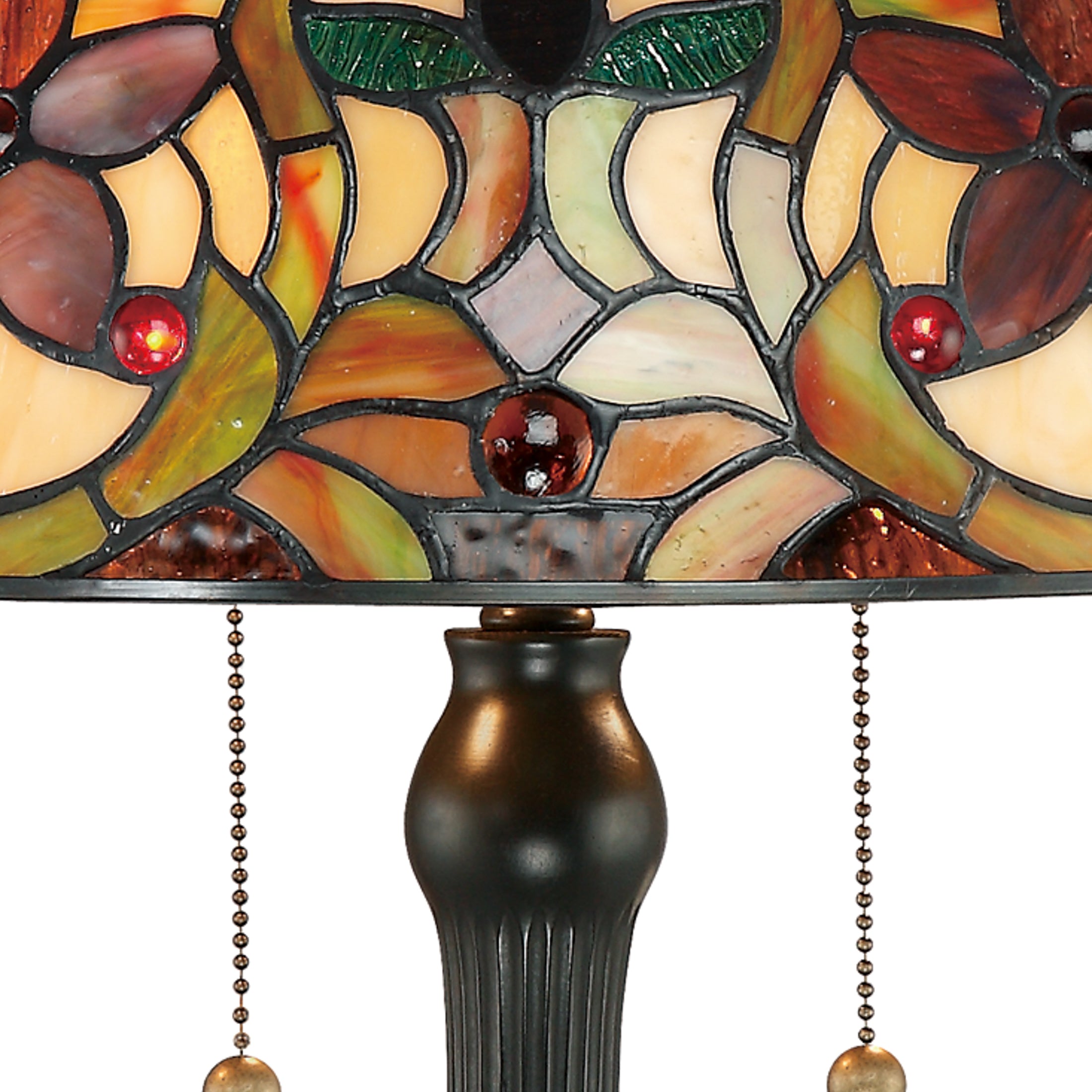 Quoizel Kami stolní lampa bronz vitráž