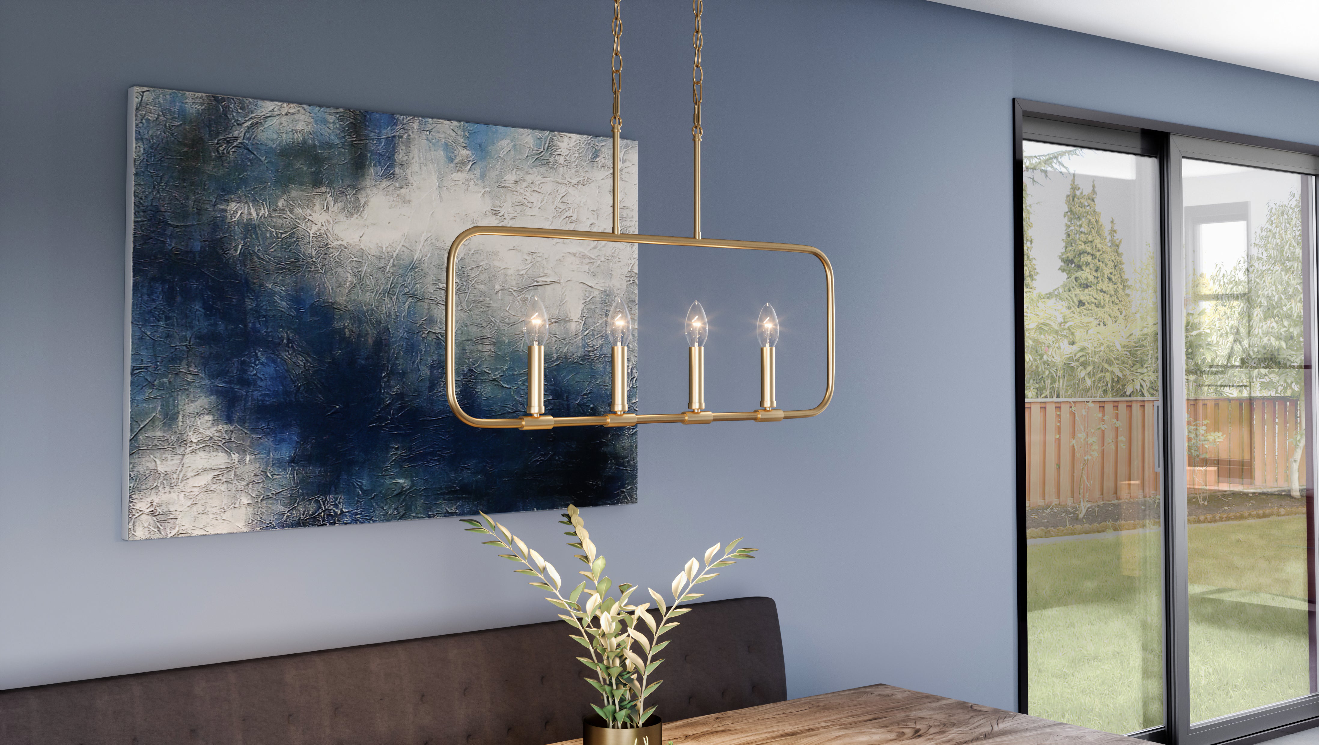 Quoizel Abner Island Light lustr aged brass