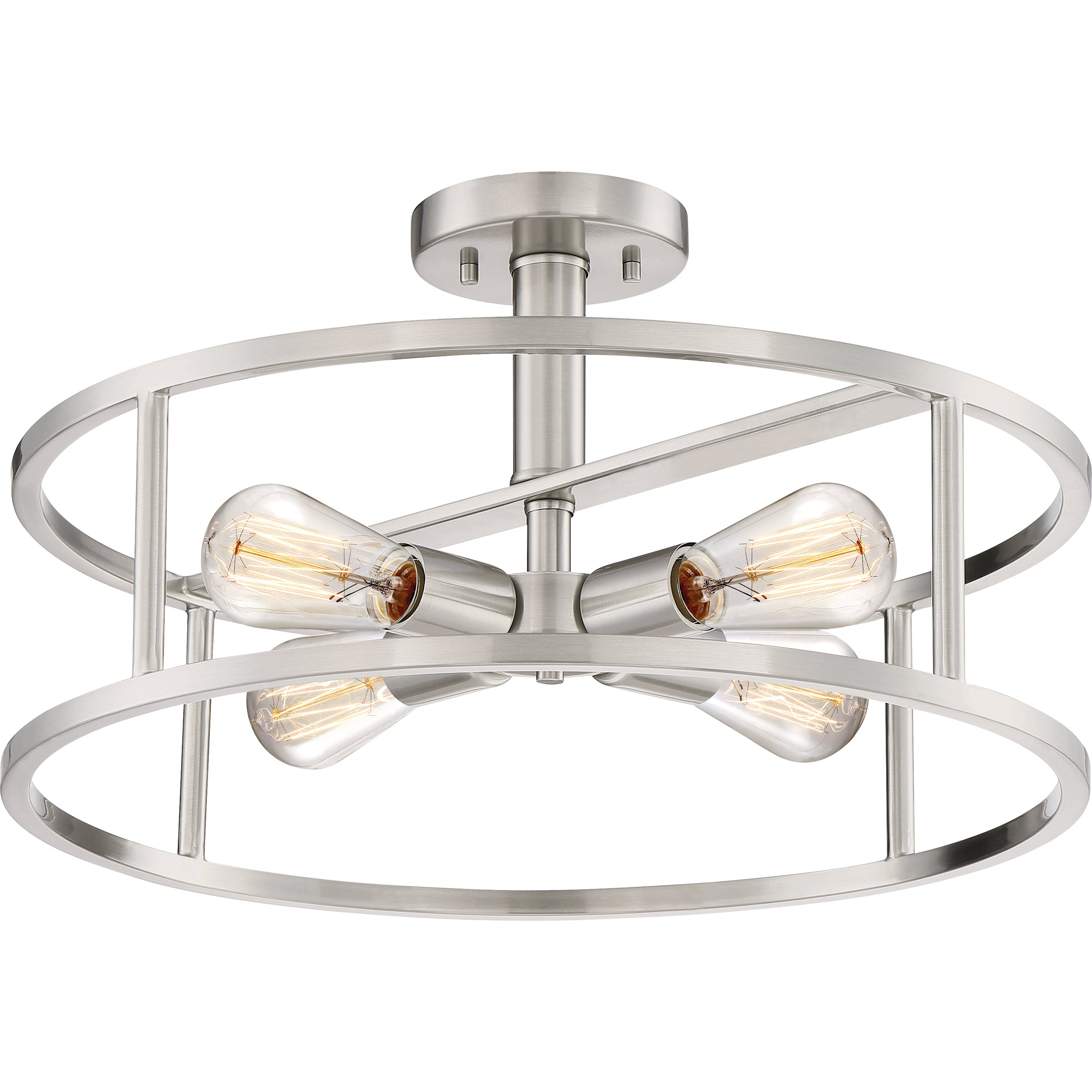 Quoizel New Harbor Semi-Flush stropní svítidlo niklové 38 cm