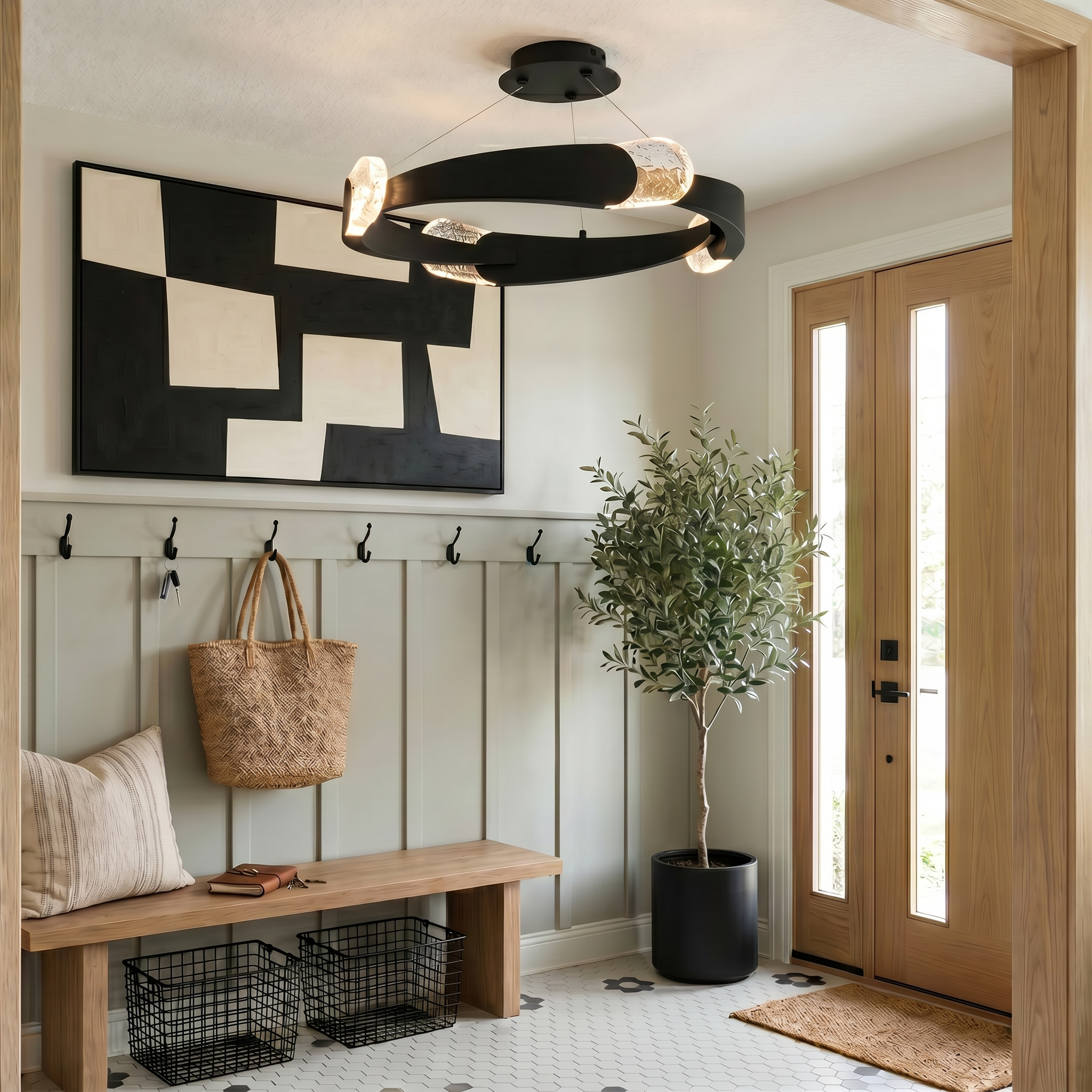 Quoizel Saffron Semi-Flush stropní svítidlo matte black LED