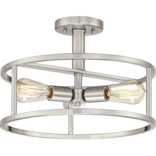 Quoizel New Harbor Semi-Flush stropní svítidlo niklové 38 cm