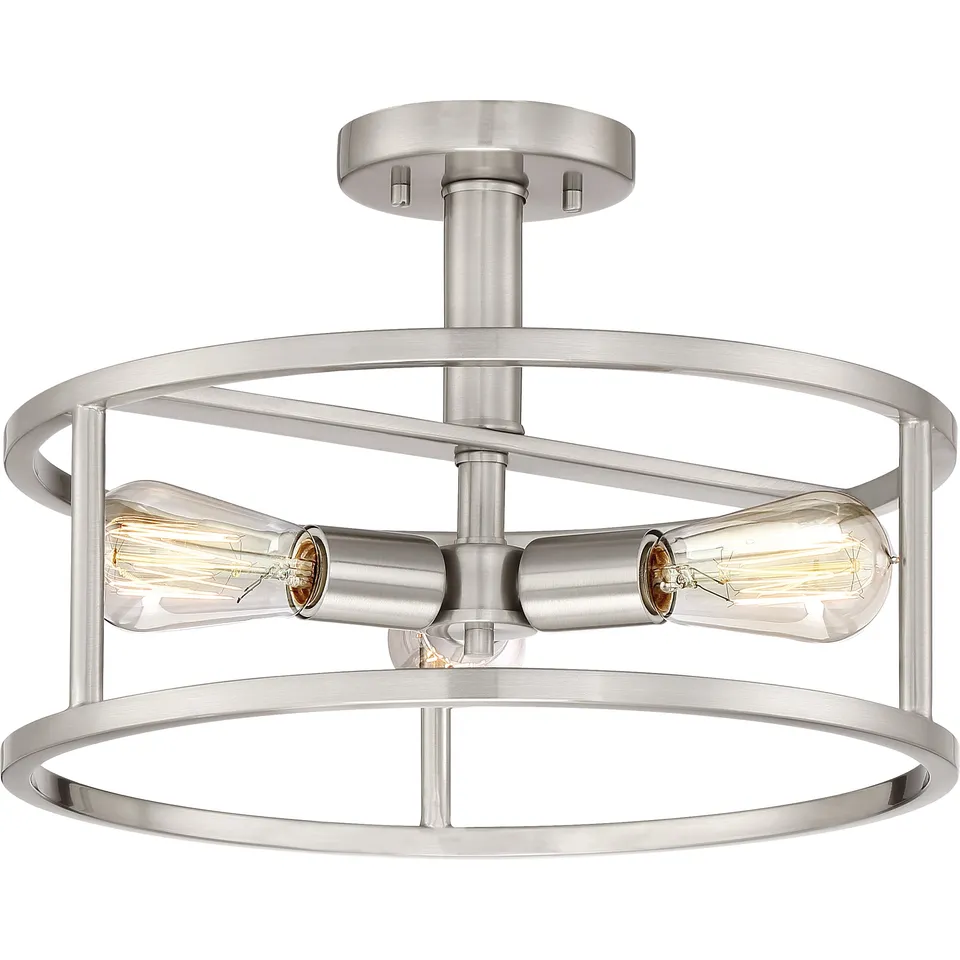 Quoizel New Harbor Semi-Flush stropní svítidlo niklové 38 cm