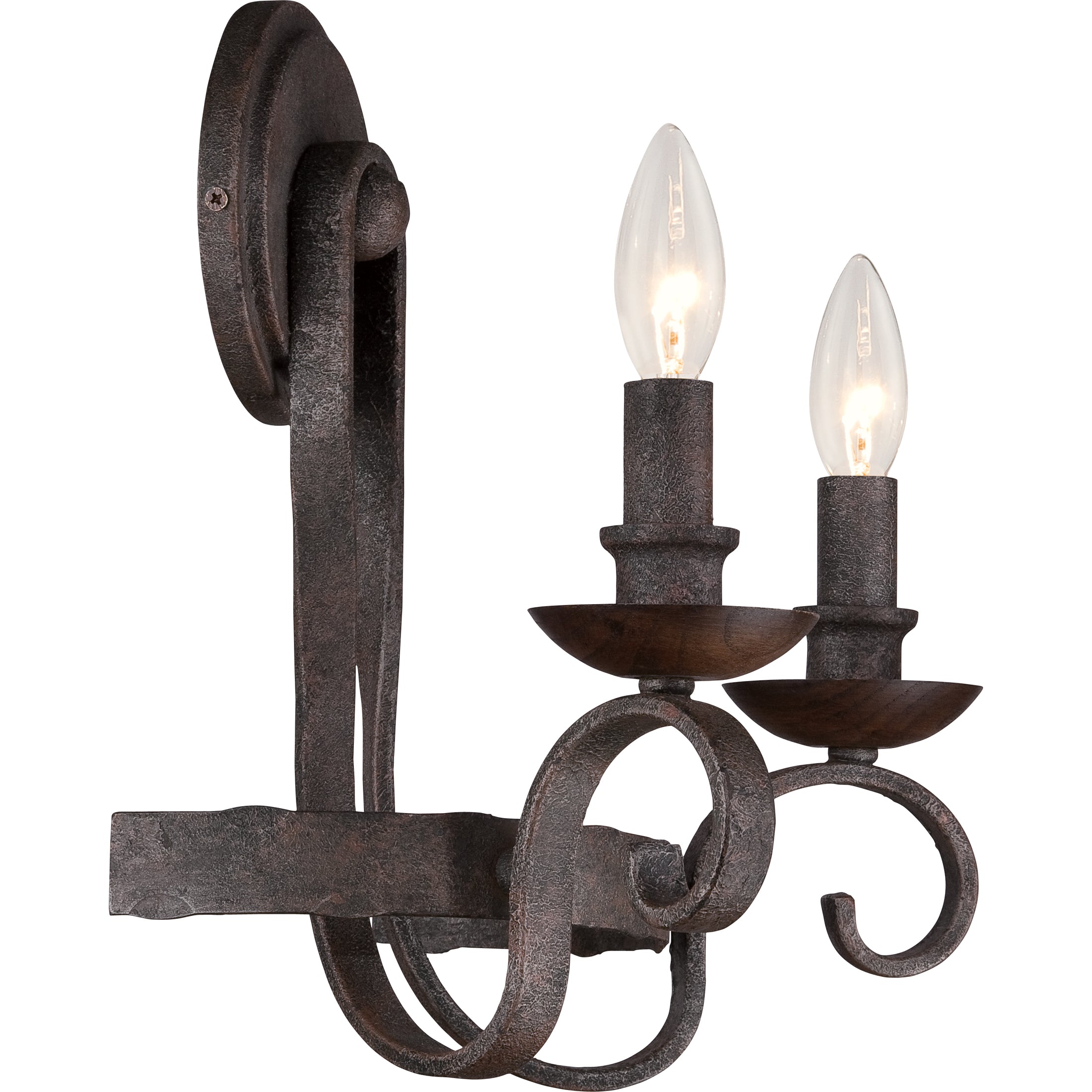 Quoizel Noble nástěnné svítidlo rustic black dřevo