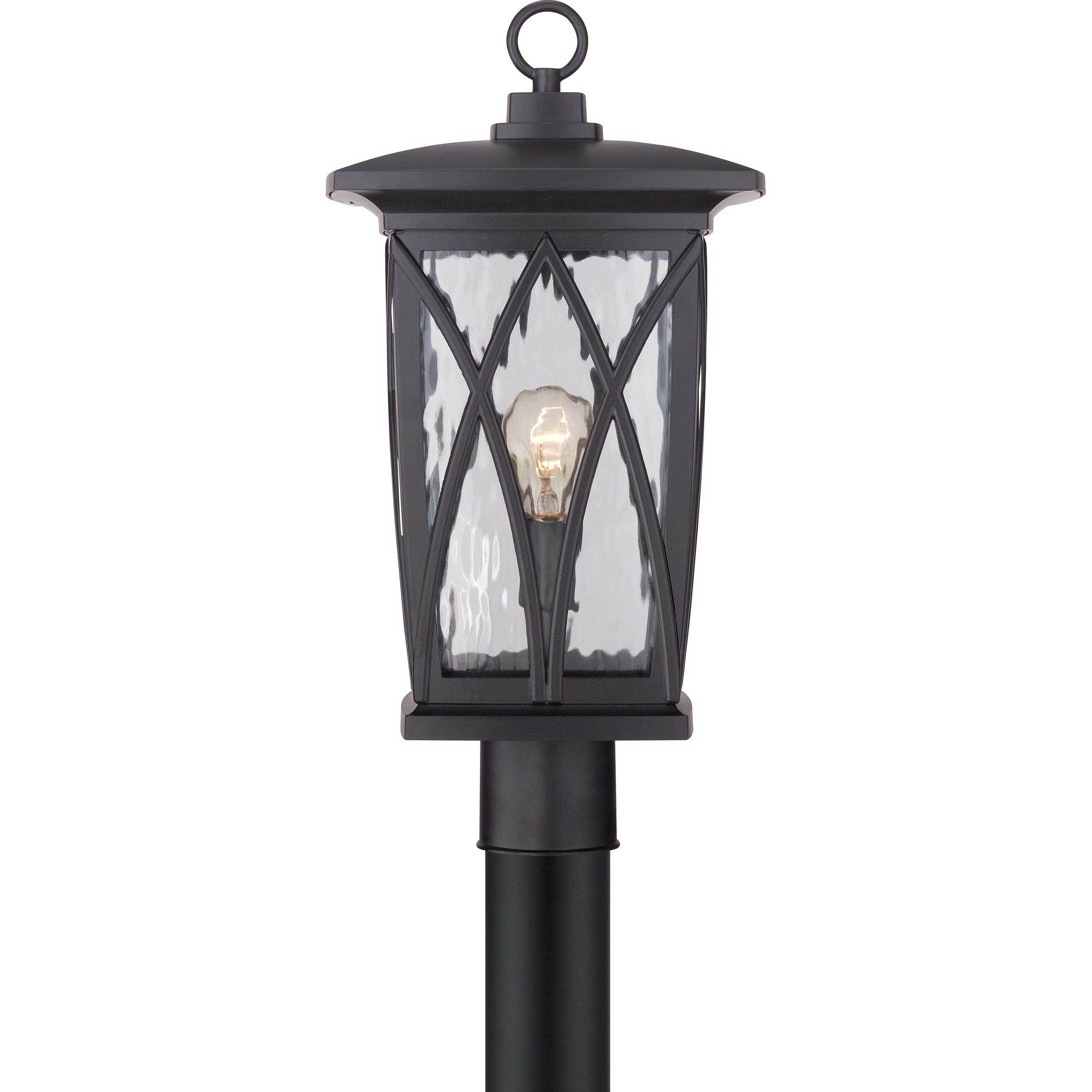 Quoizel Grover sloupkové svítídlo mystic black sklo