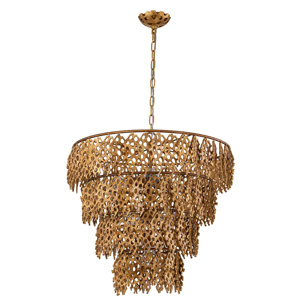 Gilded Nola Coral Luxe 4 Tier závěsný lustr zlatý