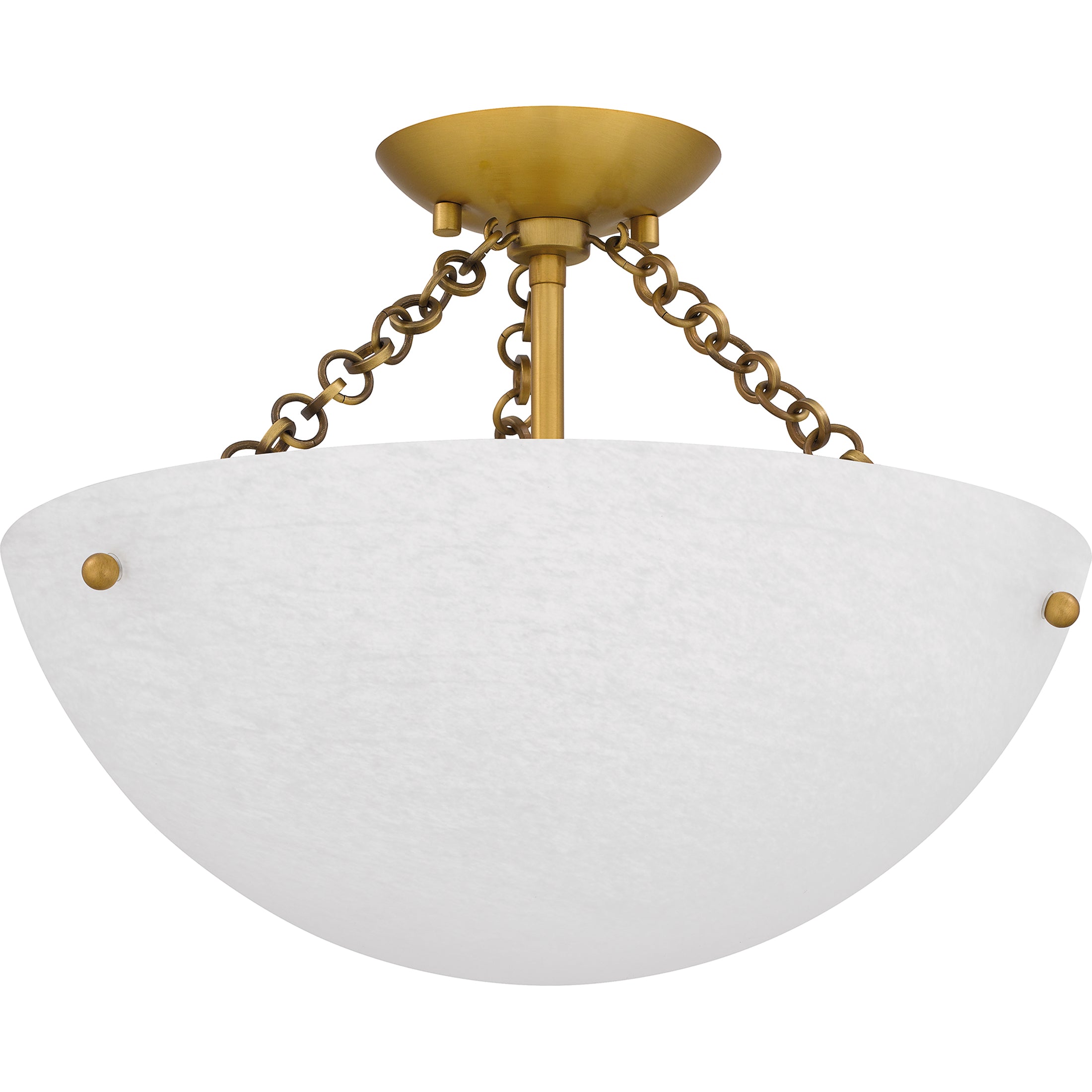 Quoizel Baylor Semi-Flush stropní svítidlo zlaté alabastr