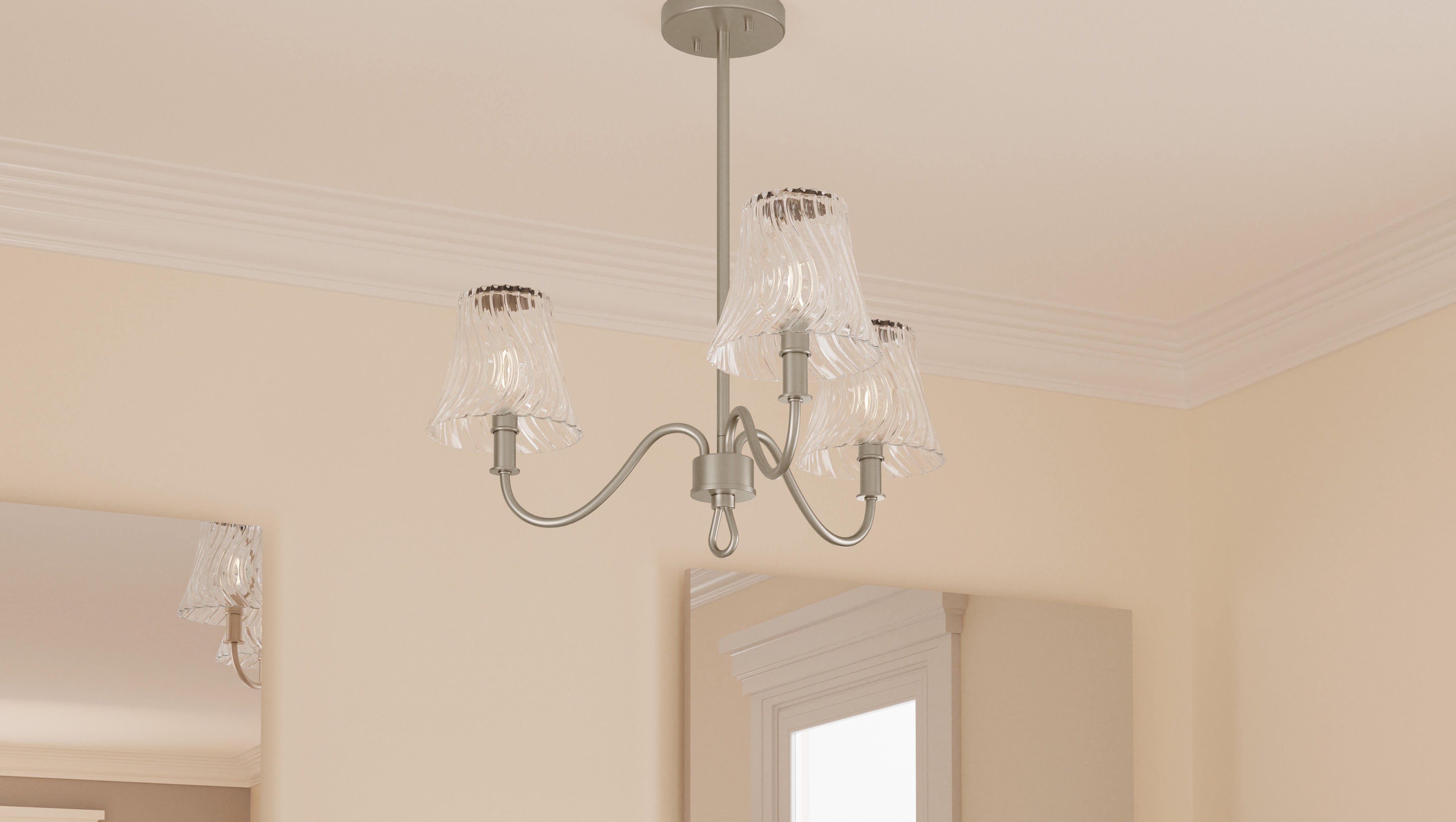 Quoizel McKinney lustr 3-light Matte Black skleněný