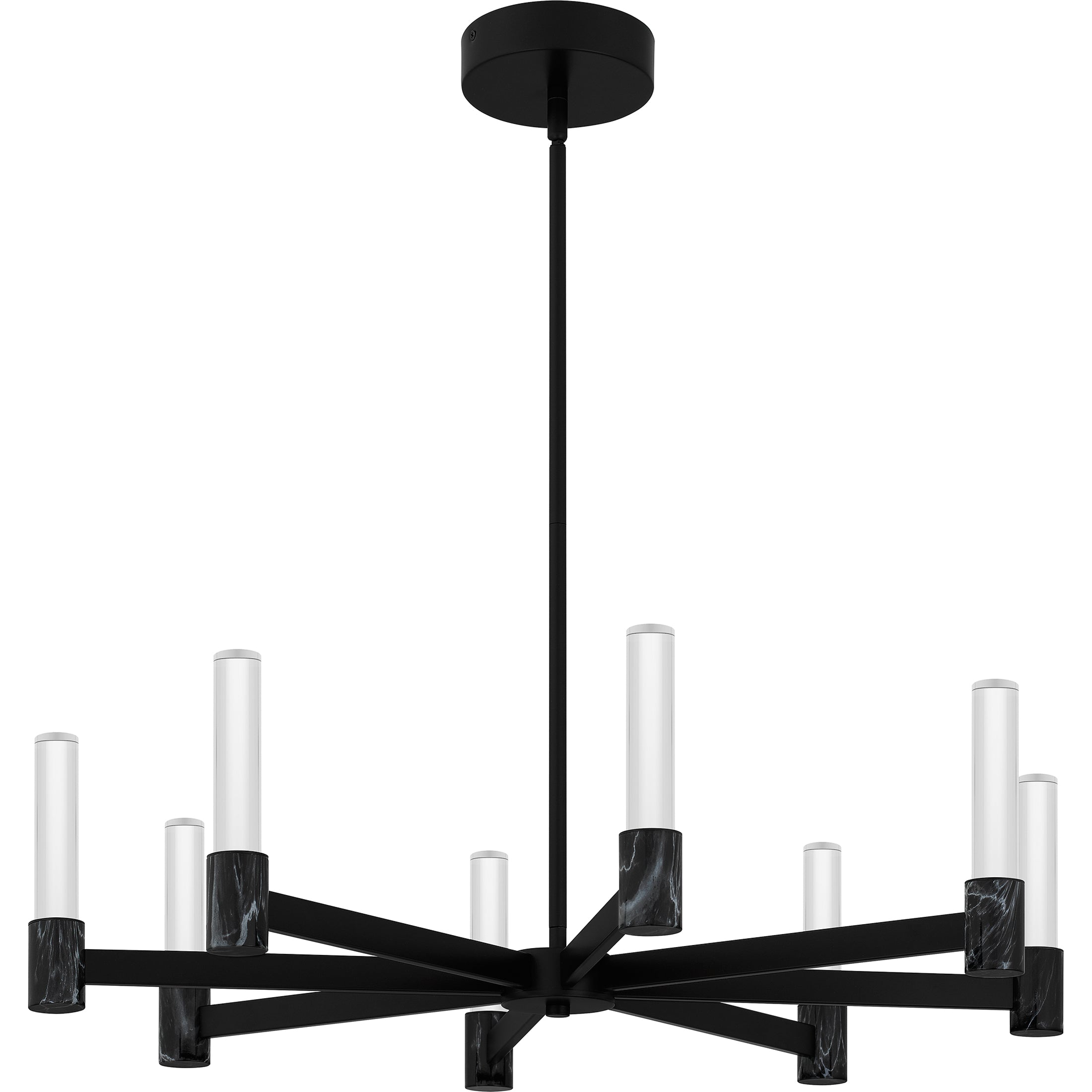 Quoizel Adler Chandelier lustr Matte Black akryl LED