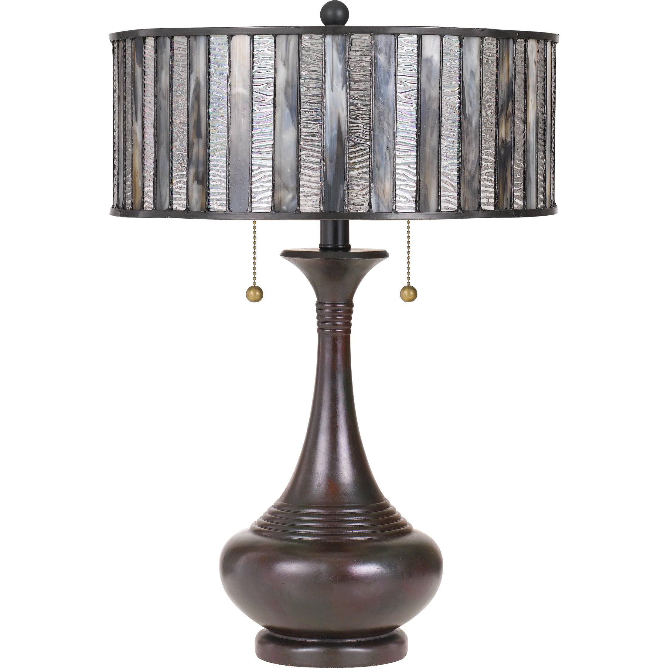 Quoizel Roland stolní lampa valiant bronz Tiffany sklo