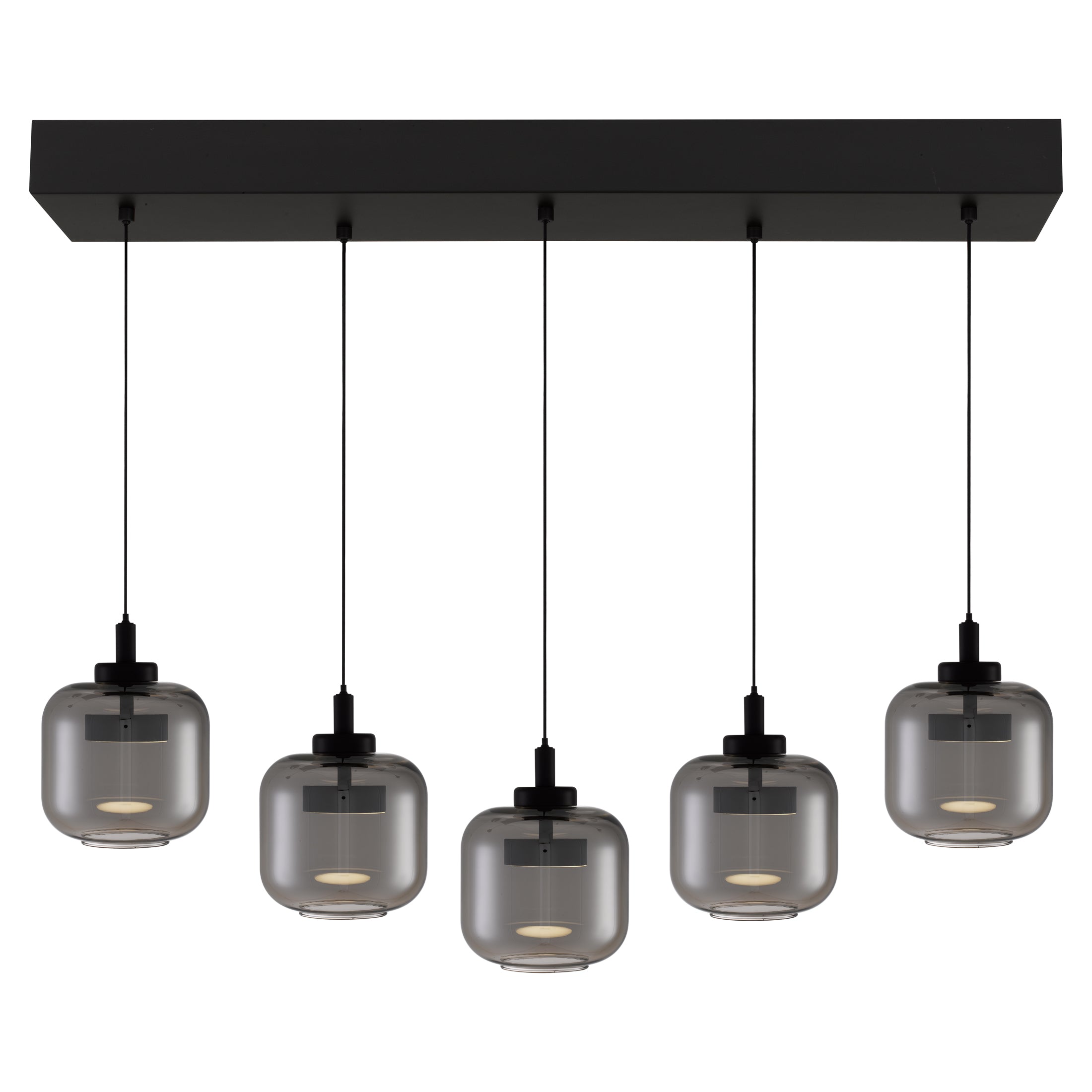 Quoizel Lenora LED lustr nad ostrůvek matná černá