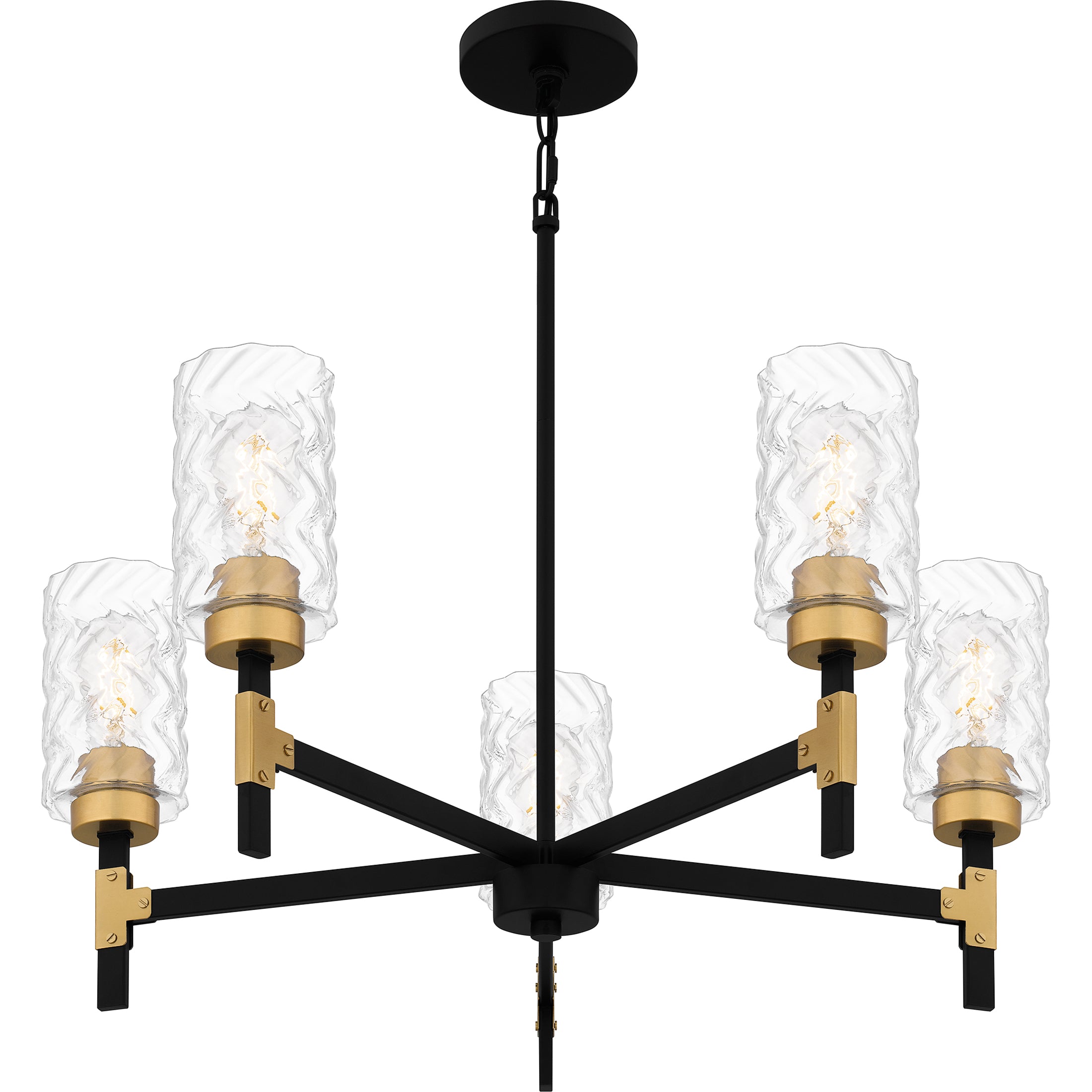 Quoizel Carly Chandelier černý lustr se sklem