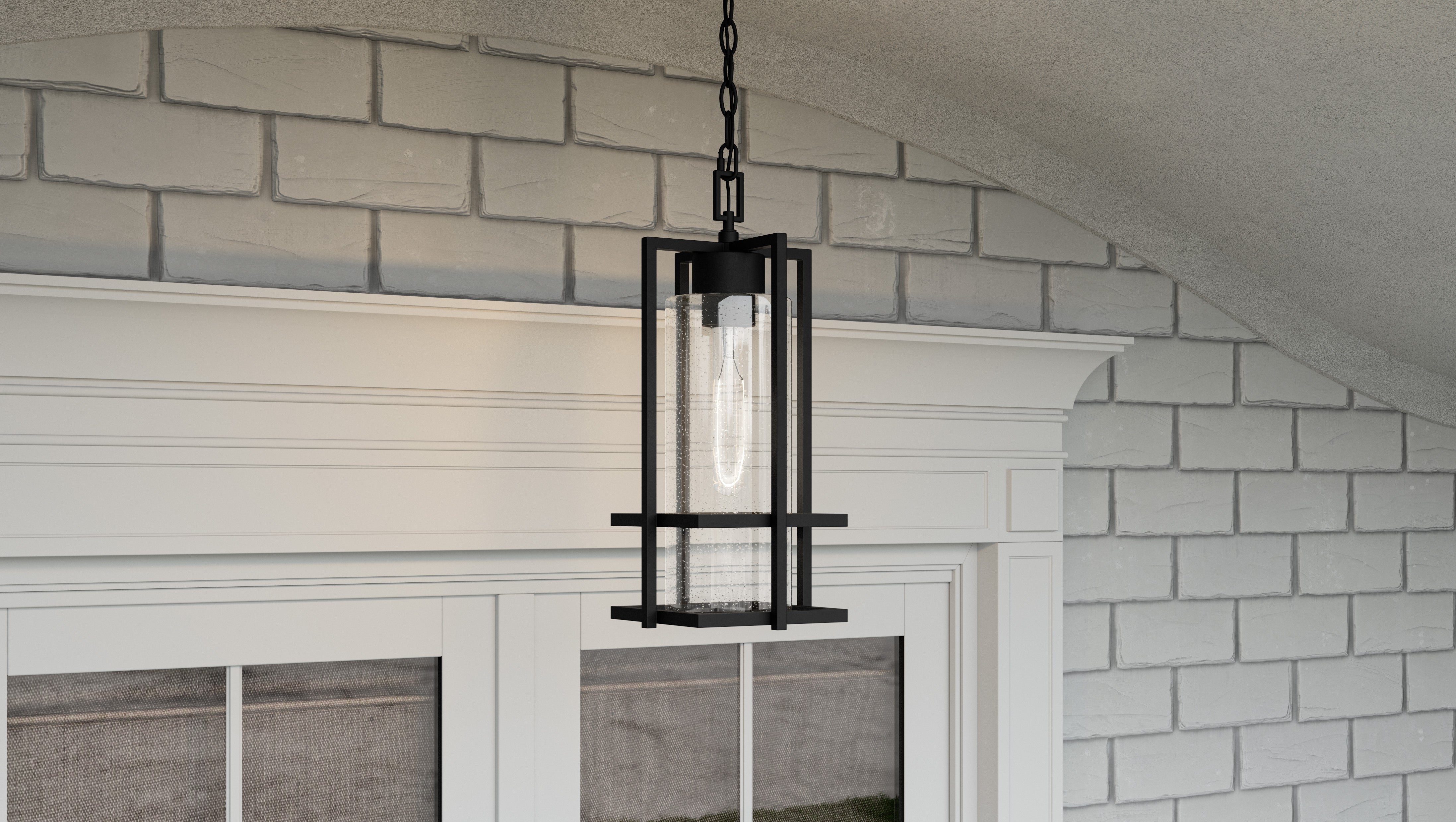 Quoizel Damien venkovní závěsná lampa earth black