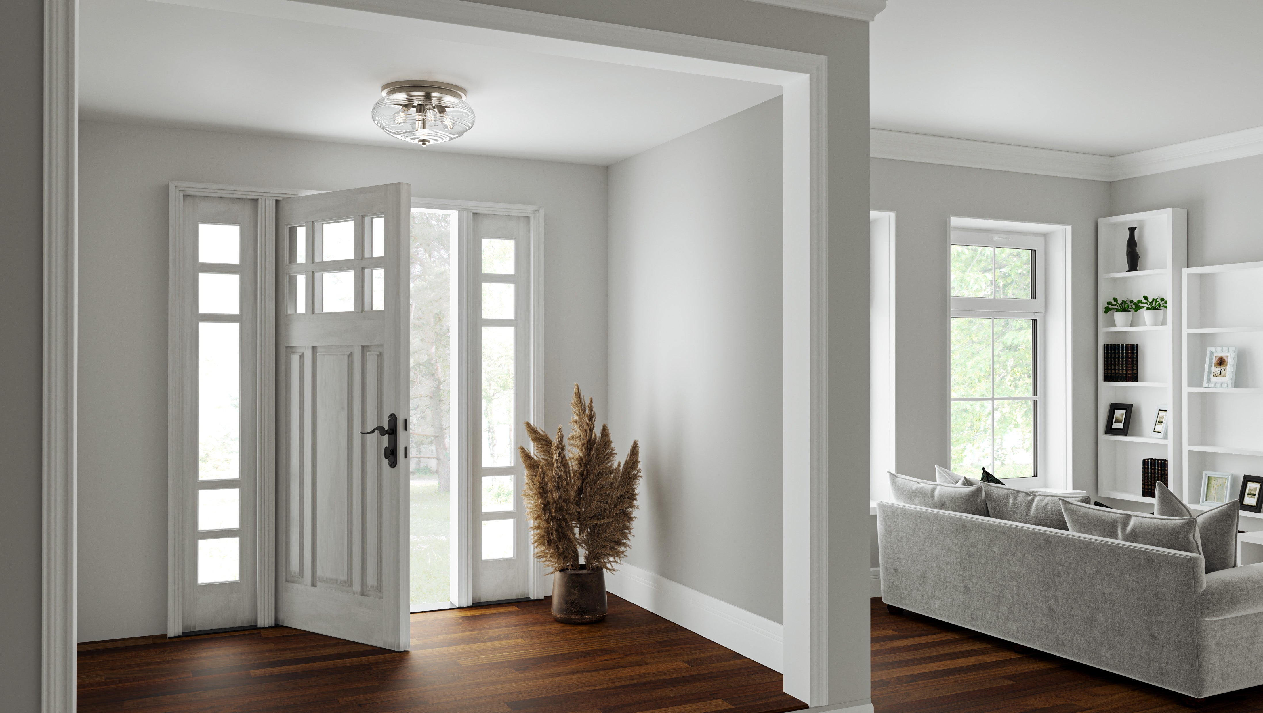 Quoizel Gatonby Flush Mount stropní světlo nikl sklo