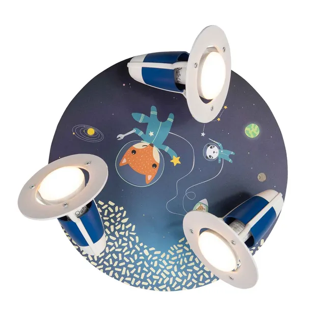Elobra Rondell Little Astronauts bodové svítidlo 3x E14 modré