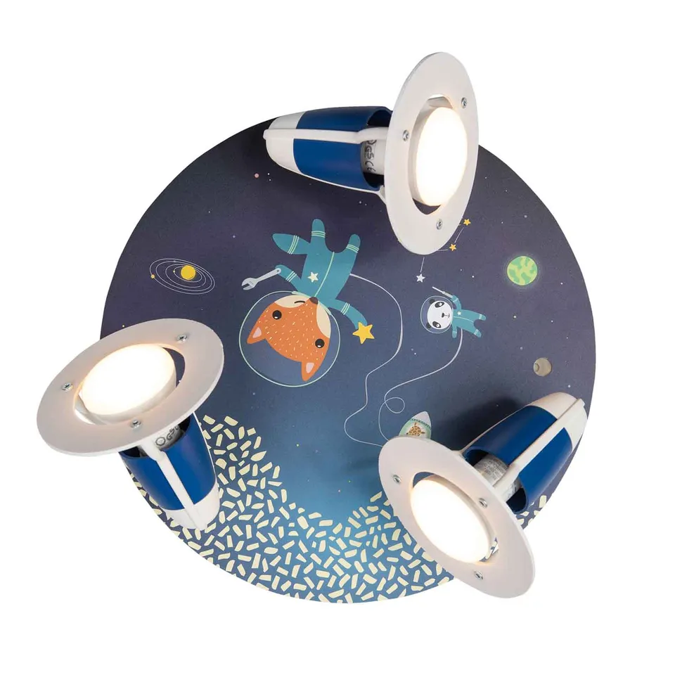 Elobra Rondell Little Astronauts bodové svítidlo 3x E14 modré