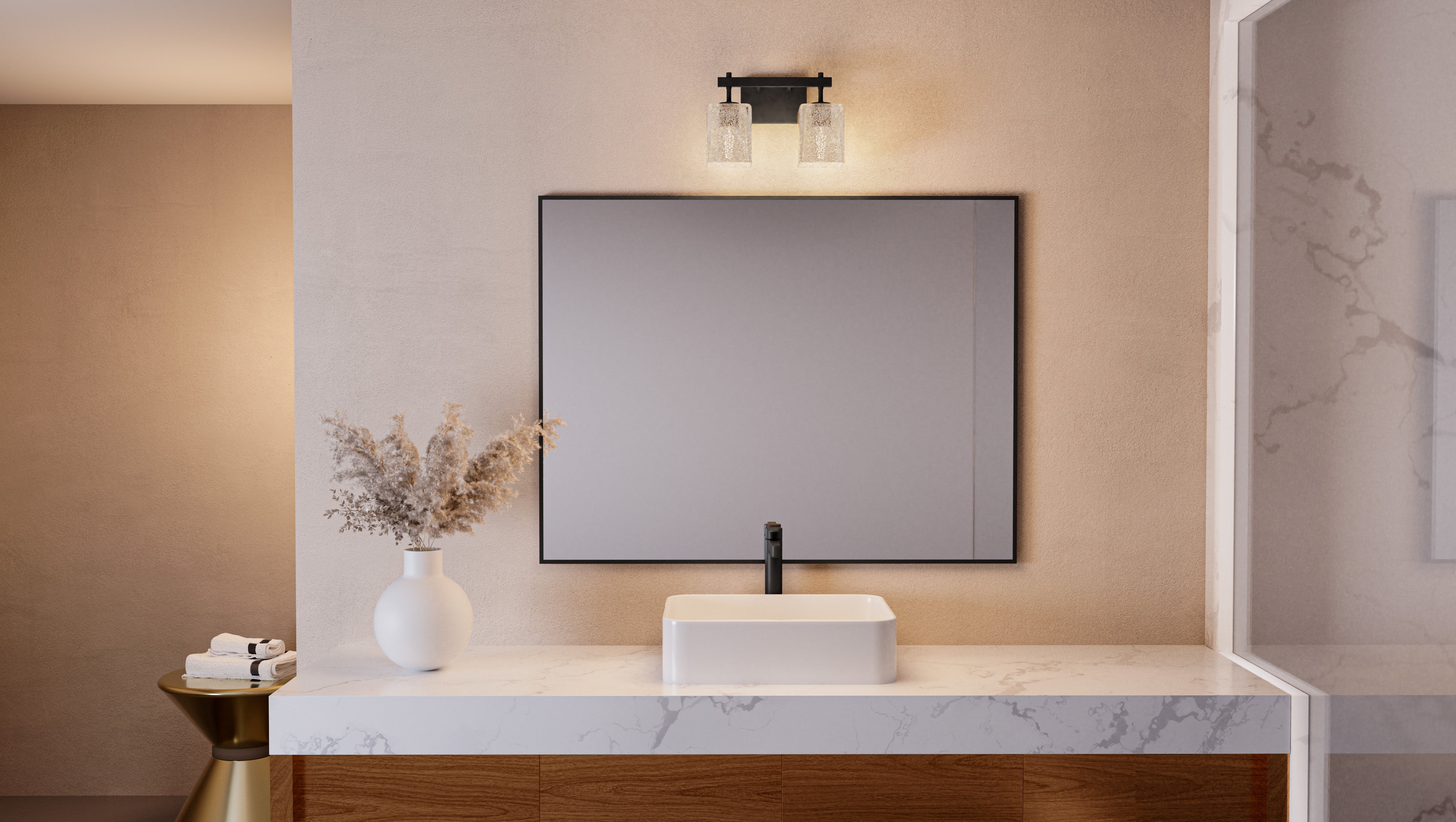 Quoizel Brenthouse Bath Light koupelnové 3světlo černé