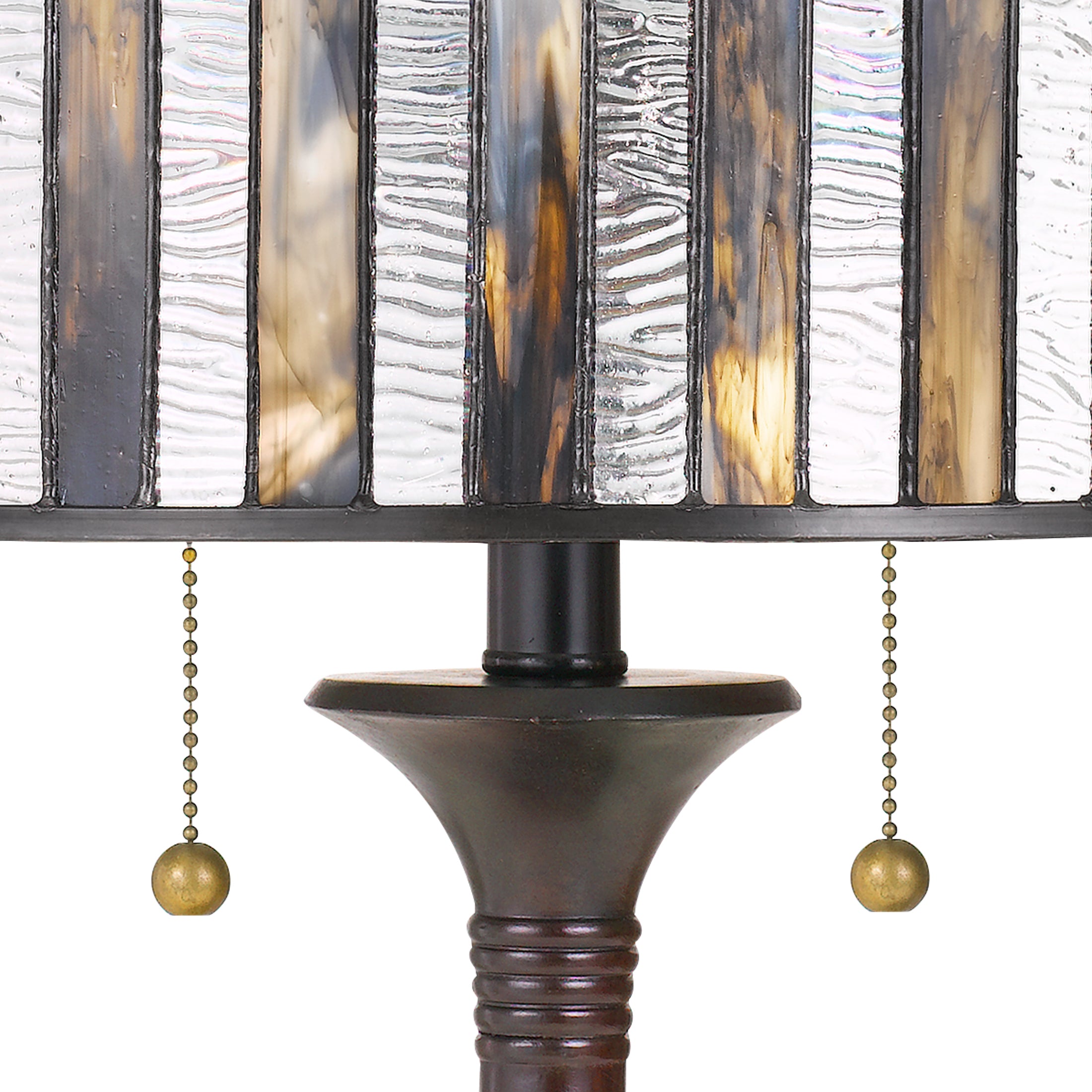 Quoizel Roland stolní lampa valiant bronz Tiffany sklo