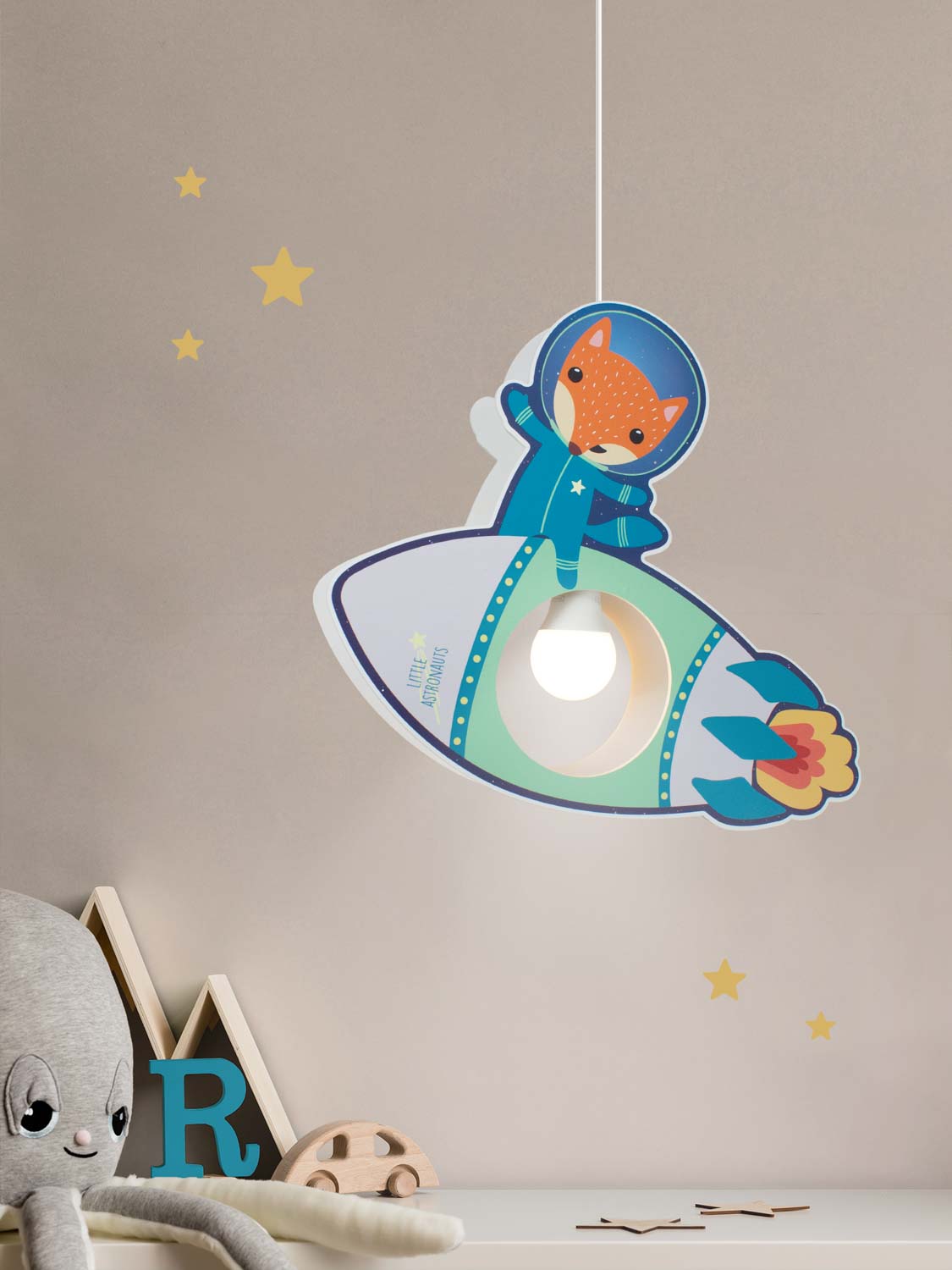 Elobra Little Astronauts Rakete závěsné světlo petrol
