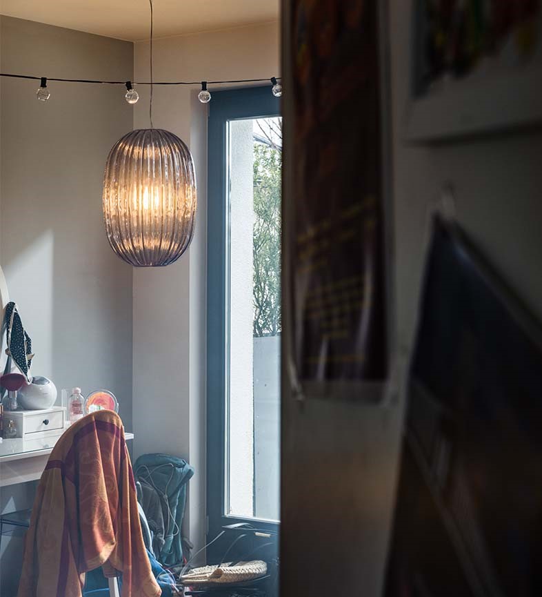 Foscarini Plass závěsná lampa transparentní
