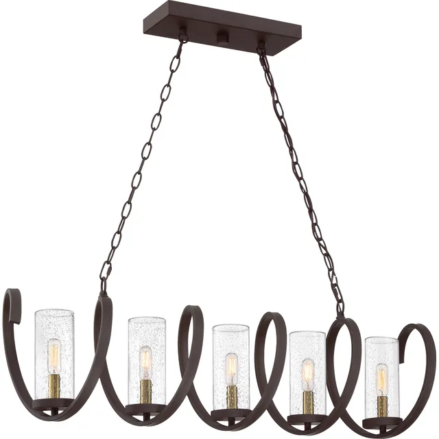Quoizel Tumult Island Light lustr western bronze spirálový