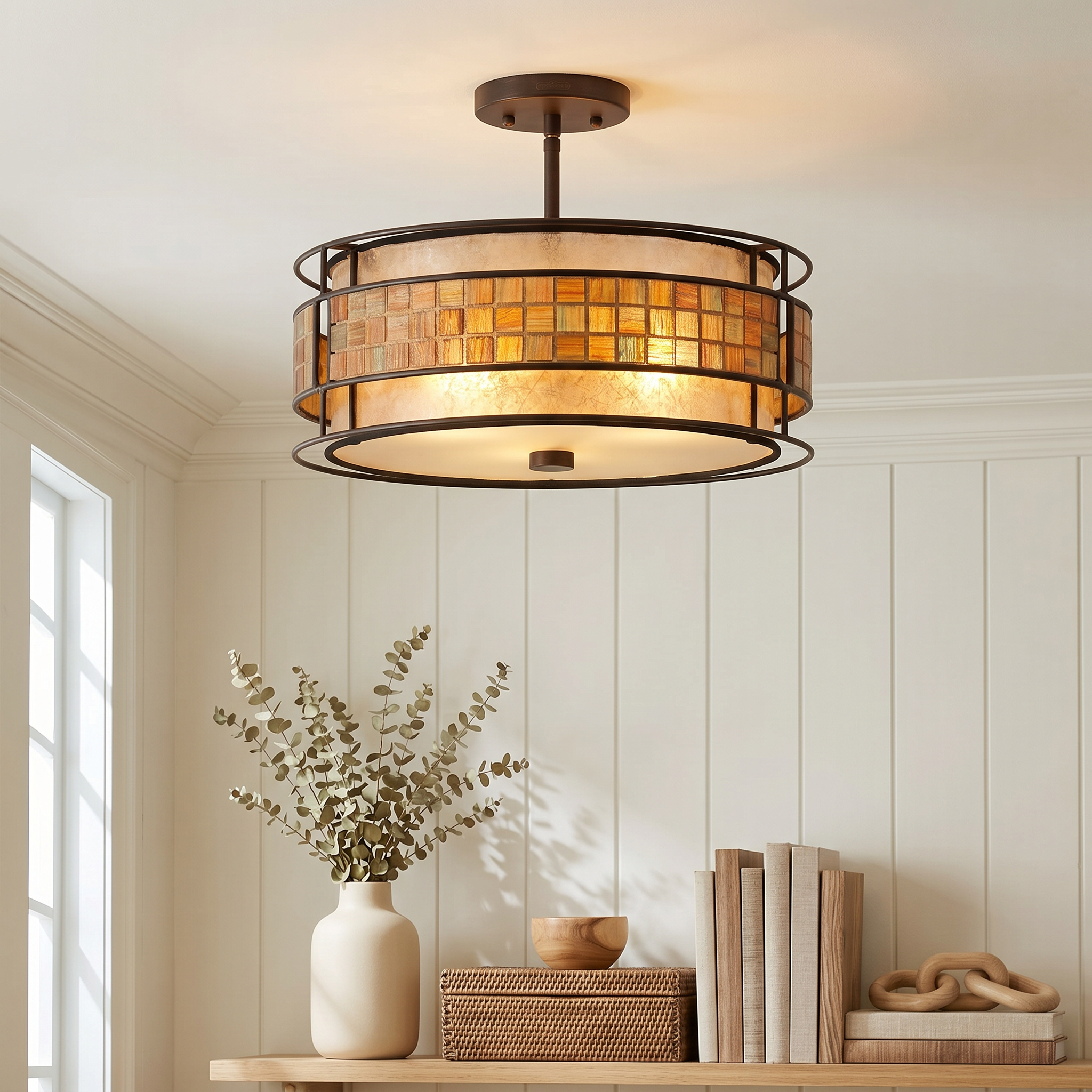 Quoizel Laguna Semi-Flush stropní svítidlo měděné